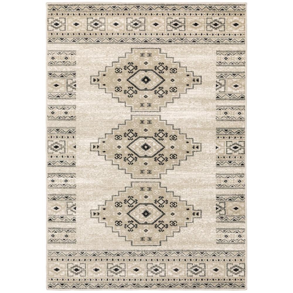 Oriental Weavers Georgia Area Rug 643A0 Casual Ivory Rings Petals 5' 3" x 7' 3" Rectangle