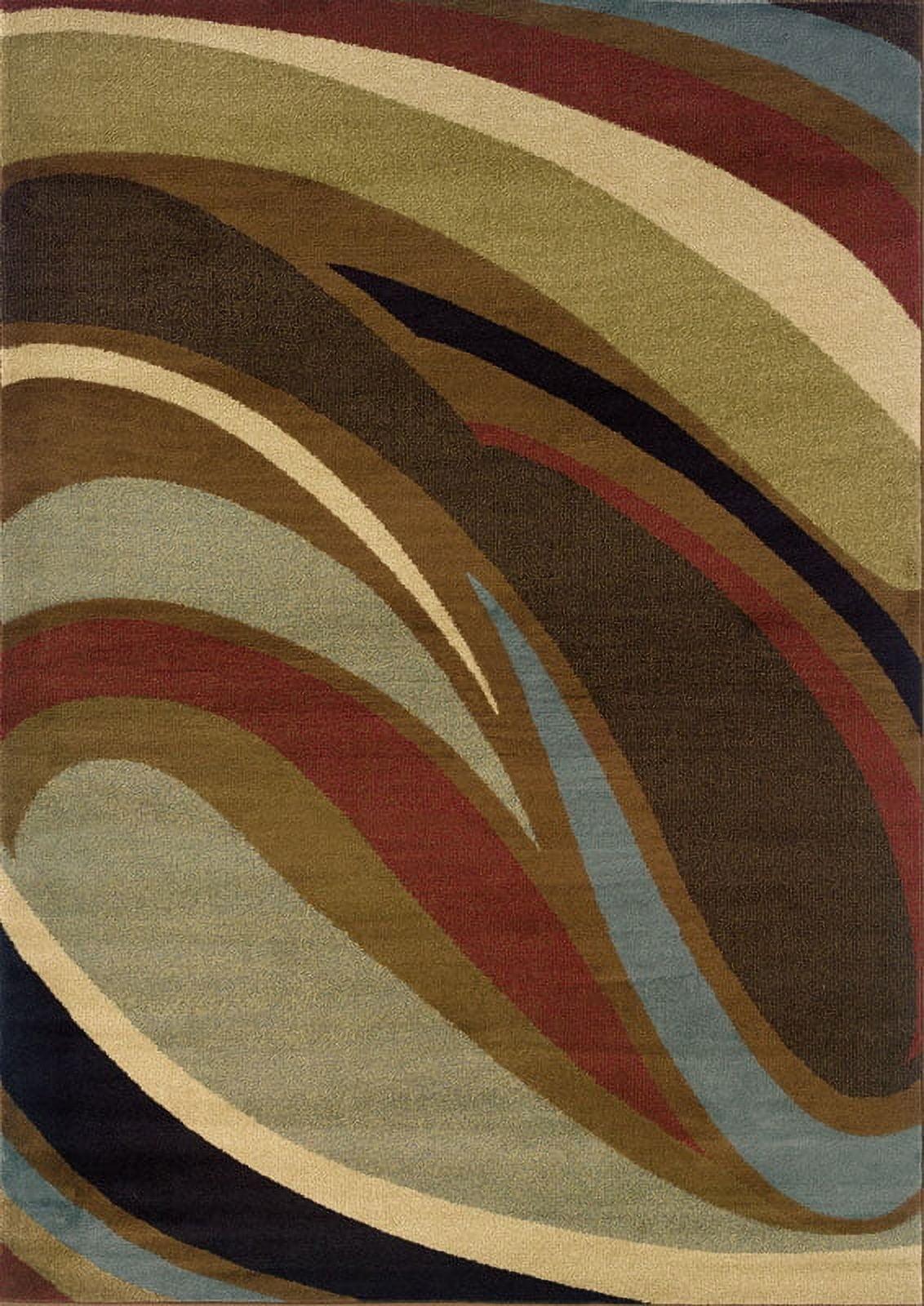 Hudson Brown and Ivory Swirl Pattern Area Rug 2x7.6