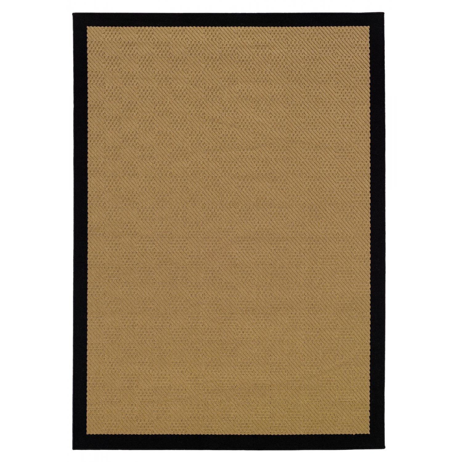 Lanai Black Synthetic Easy Care Rectangular Area Rug