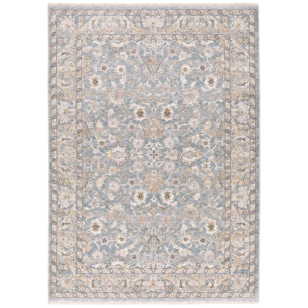 Blue Rectangular Stain-Resistant Synthetic Area Rug 3'3" x 5'