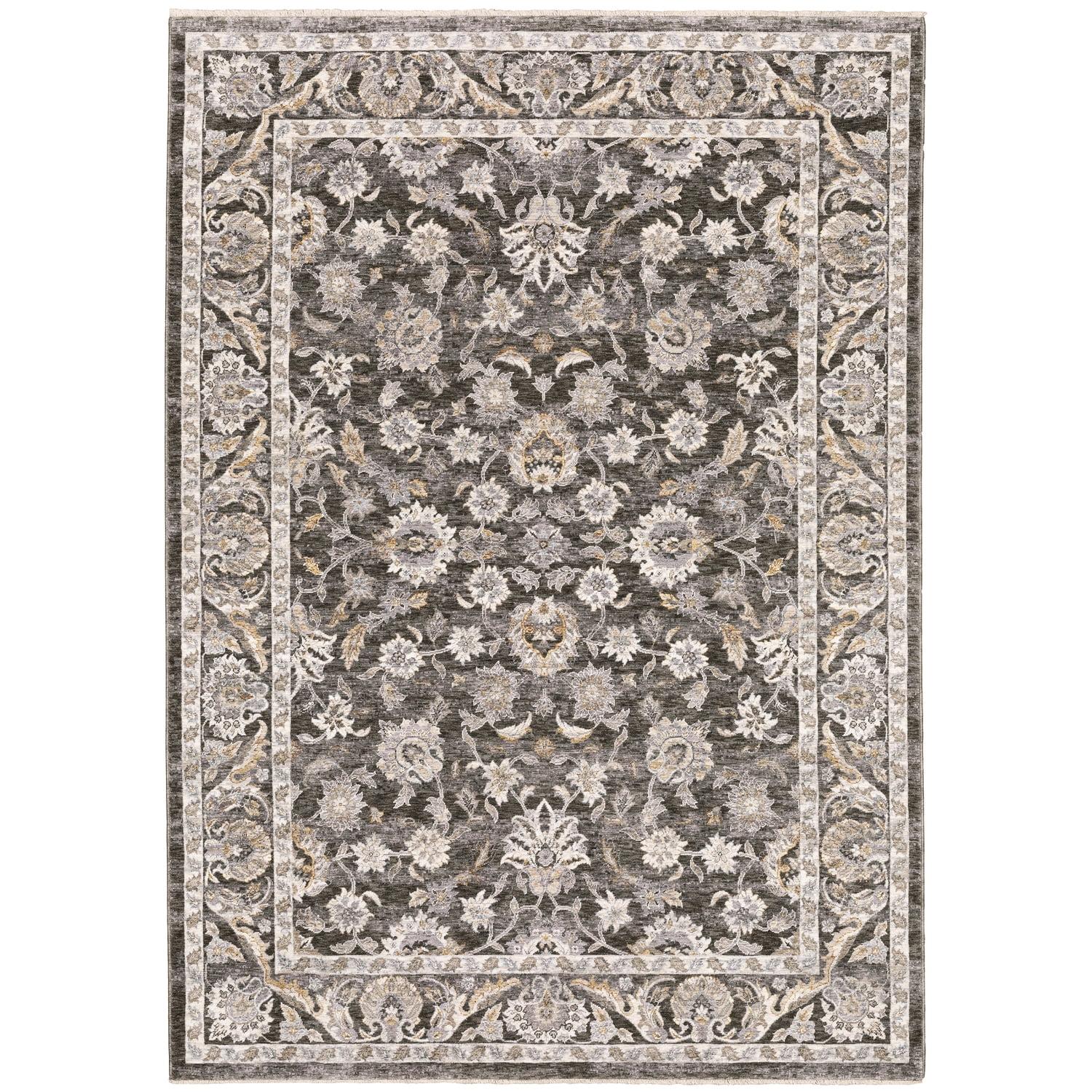 Sphinx Maharaja Area Rug 070N1 Traditional Grey Faded Floral 2' x 3' Rectangle