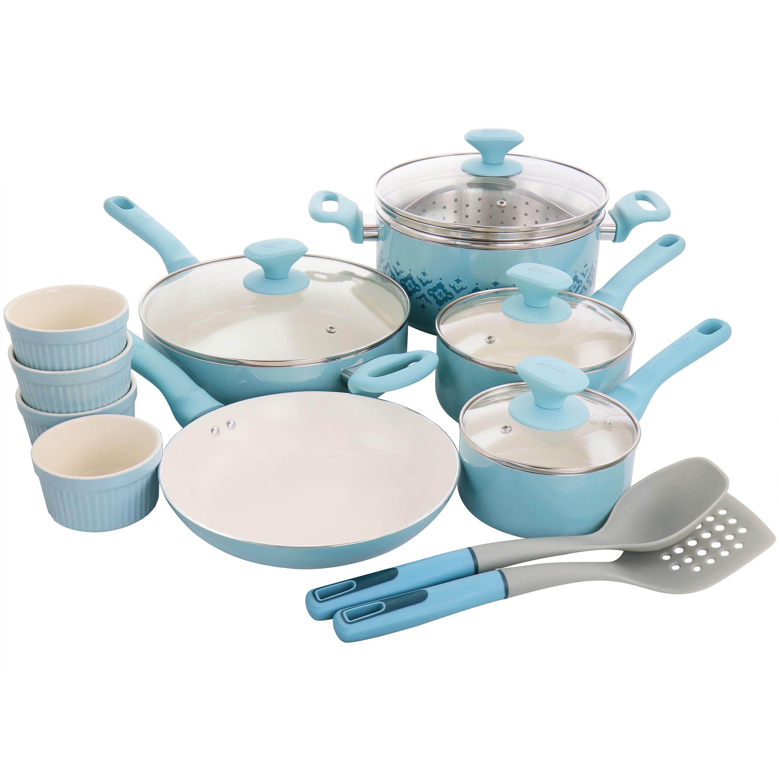 Spice by Tia Mowry Spice by Tia Mowry 16 Piece Aluminum Non Stick Cookware Set
