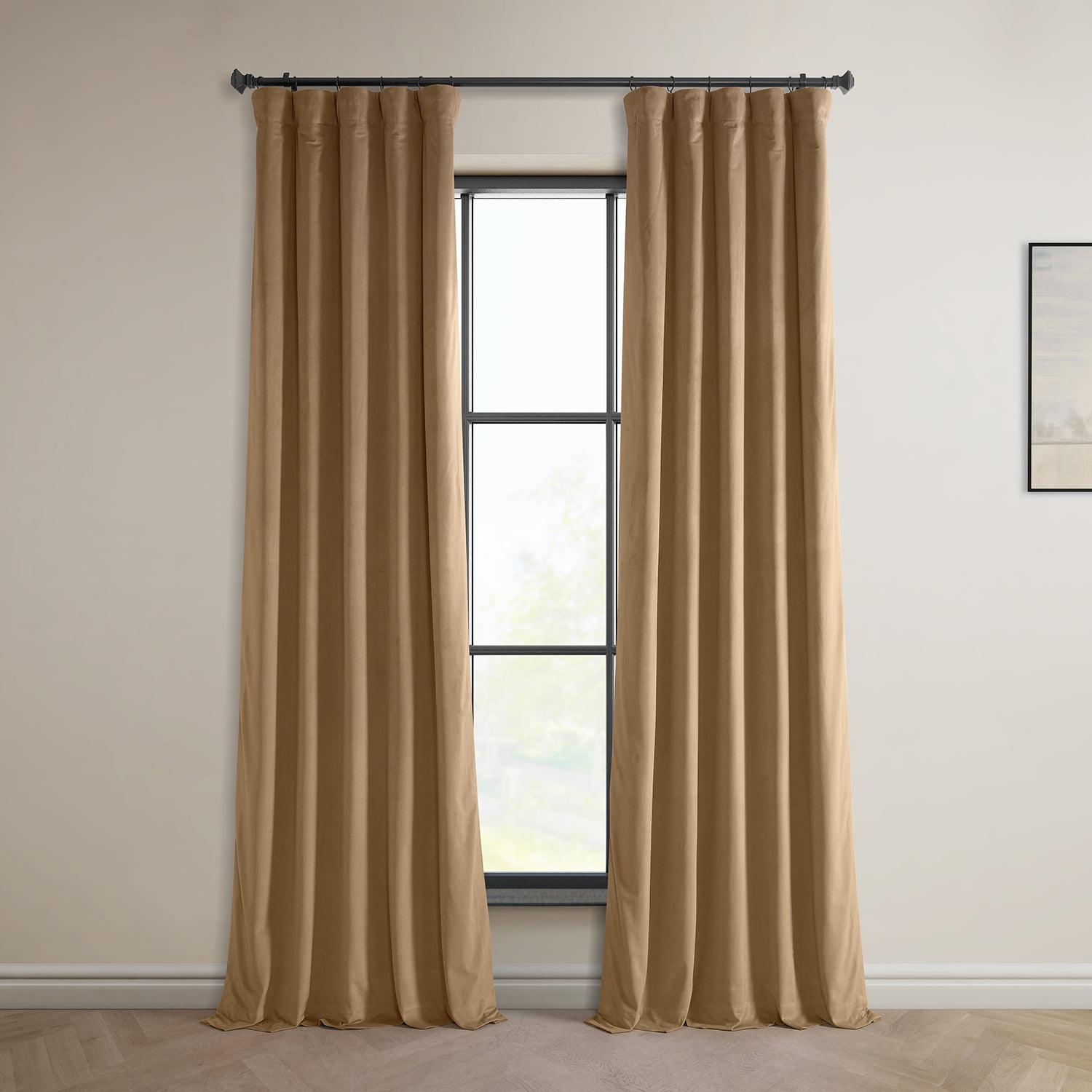 HPD Half Price Drapes Spiced Rum Heritage Plush Velvet Room Darkening Curtains for Bedroom & Living Room Curtains (1 Panel), Window Curtains 108 inches long, Rod Pocket Curtains & Drapes, 50W X 108L