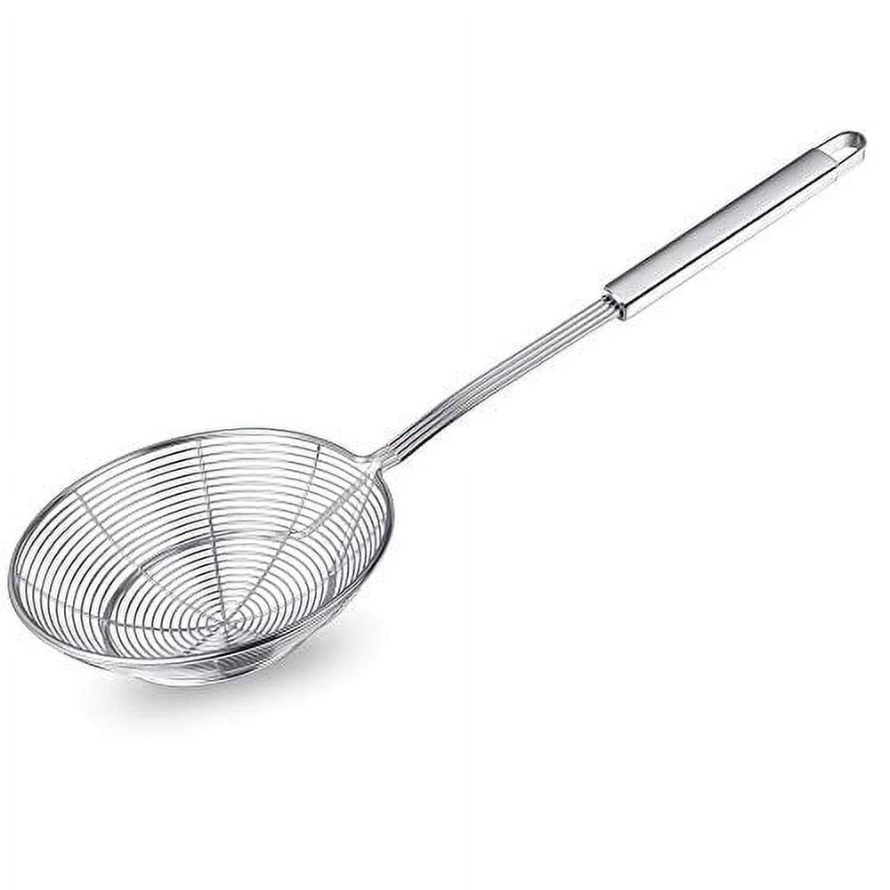 Spider Strainer Skimmer Swify Stainless Steel Asian Strainer Ladle Frying Spoon with Handle for Kitchen Deep Fryer Pasta Spaghetti Noodle 5.5 Inch