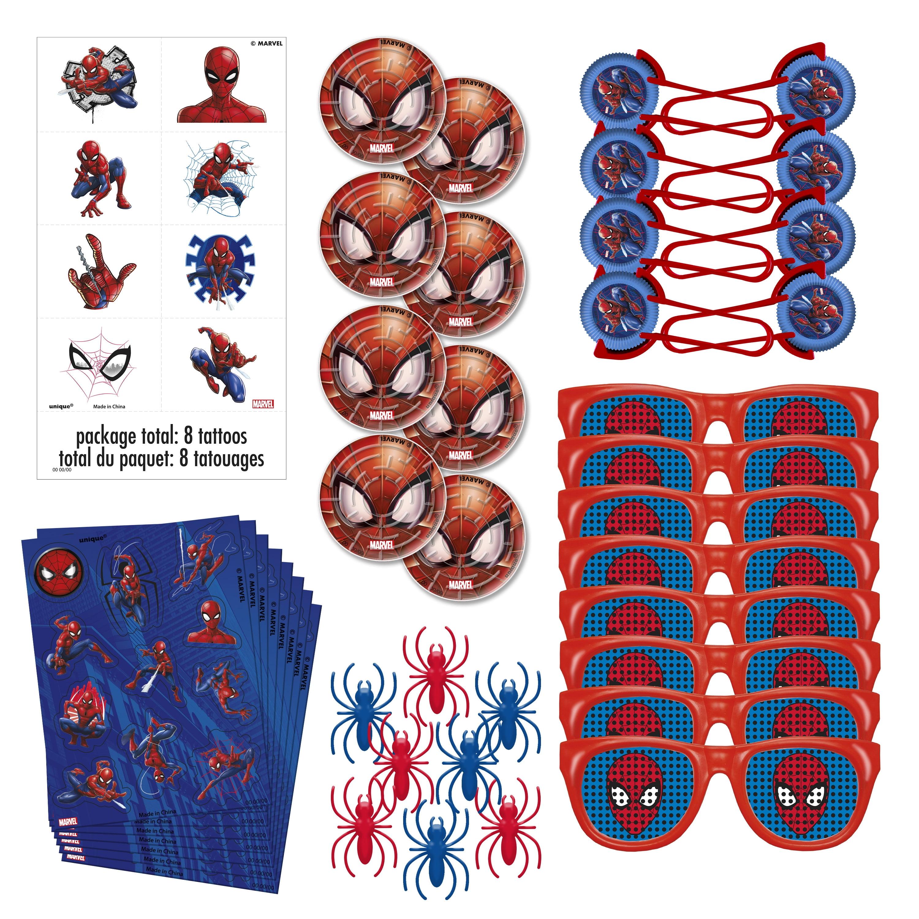Spiderman Birthday Party Favors for 8 Guests, 48pcs