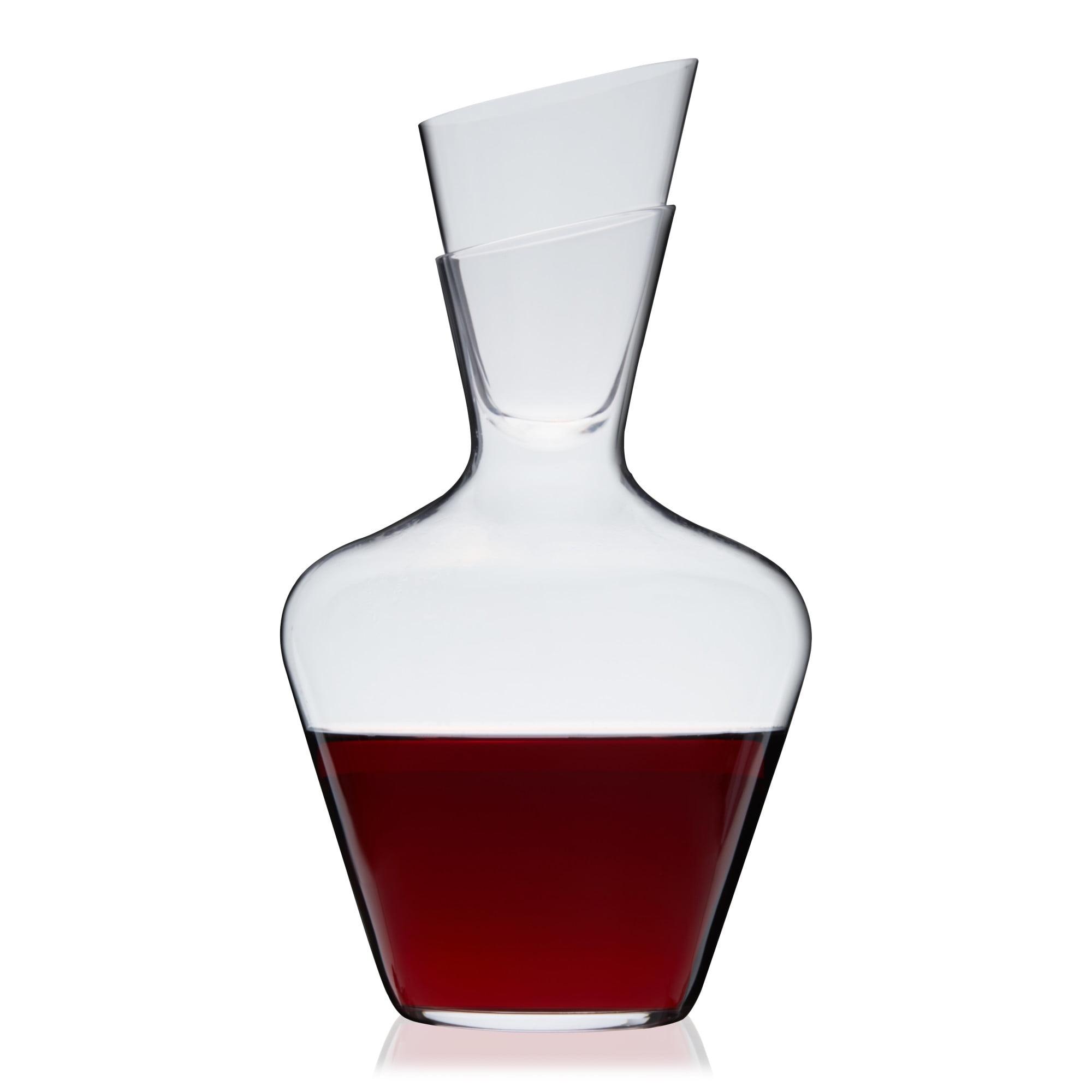 Elegant Lead-Free Crystal Wine Carafe with Stopper, 33oz