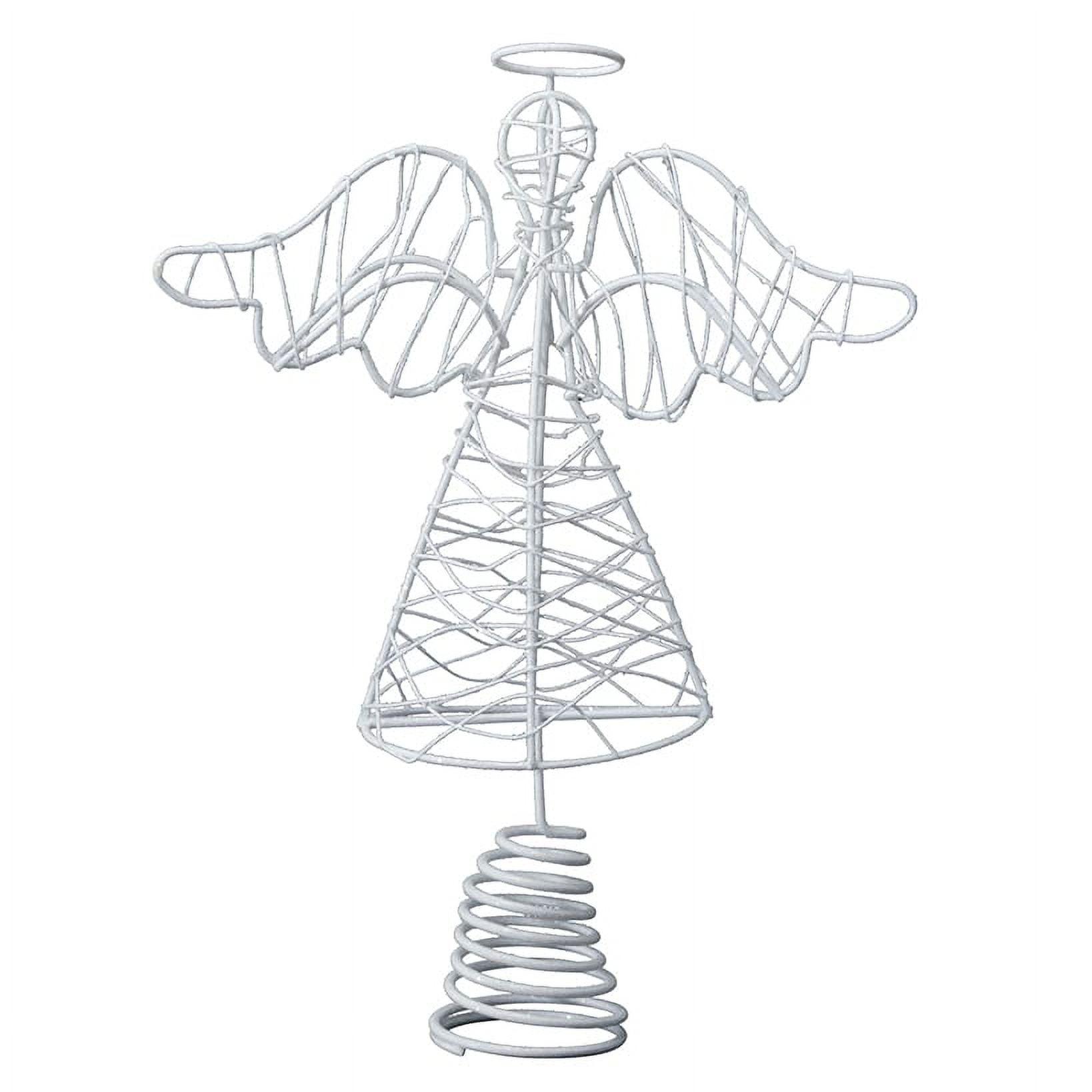 White Metal Angel Wire Christmas Tree Topper