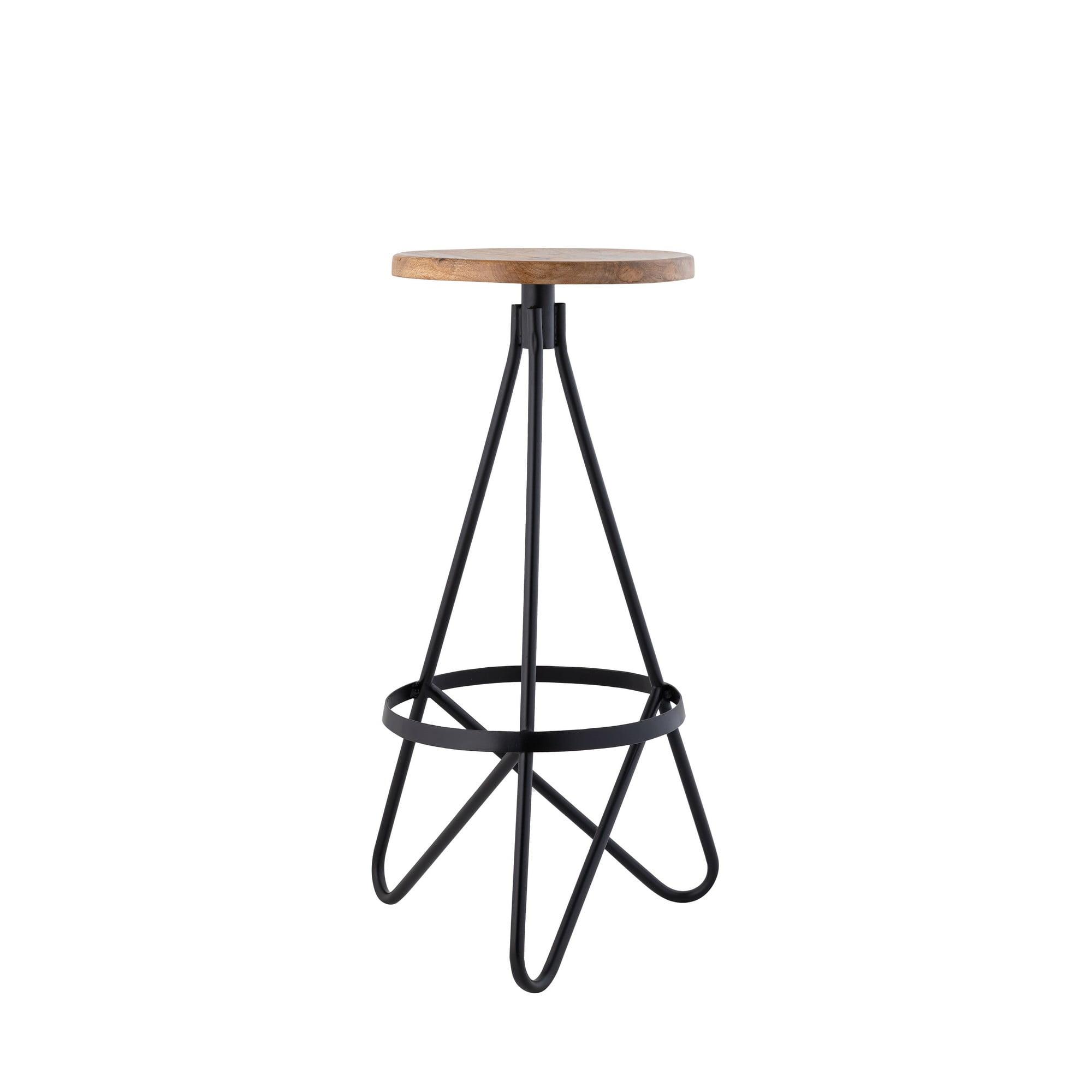 JONATHAN Y Spiroa Modern Industrial Metal Backless Circular Bar Stool