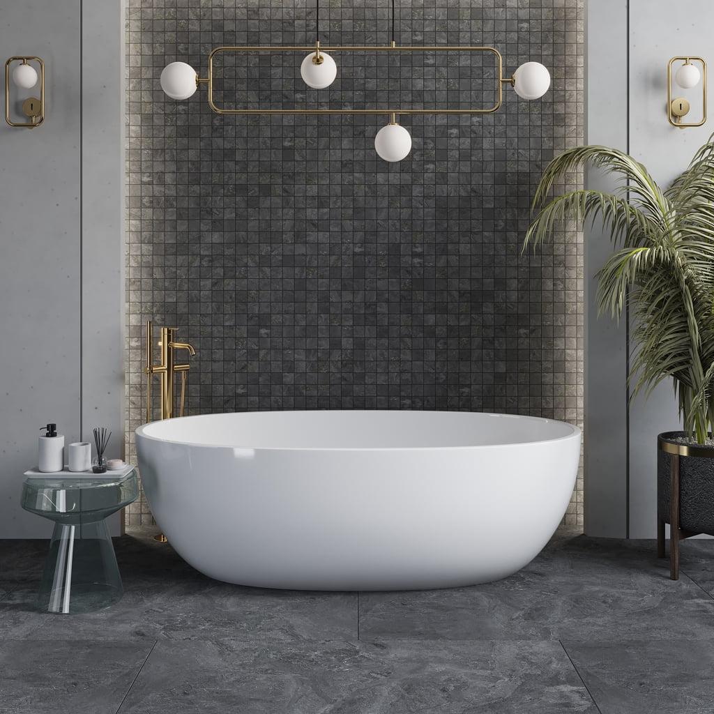 Splendor Anthracite Matte Porcelain Square Mosaic Tile Sheet