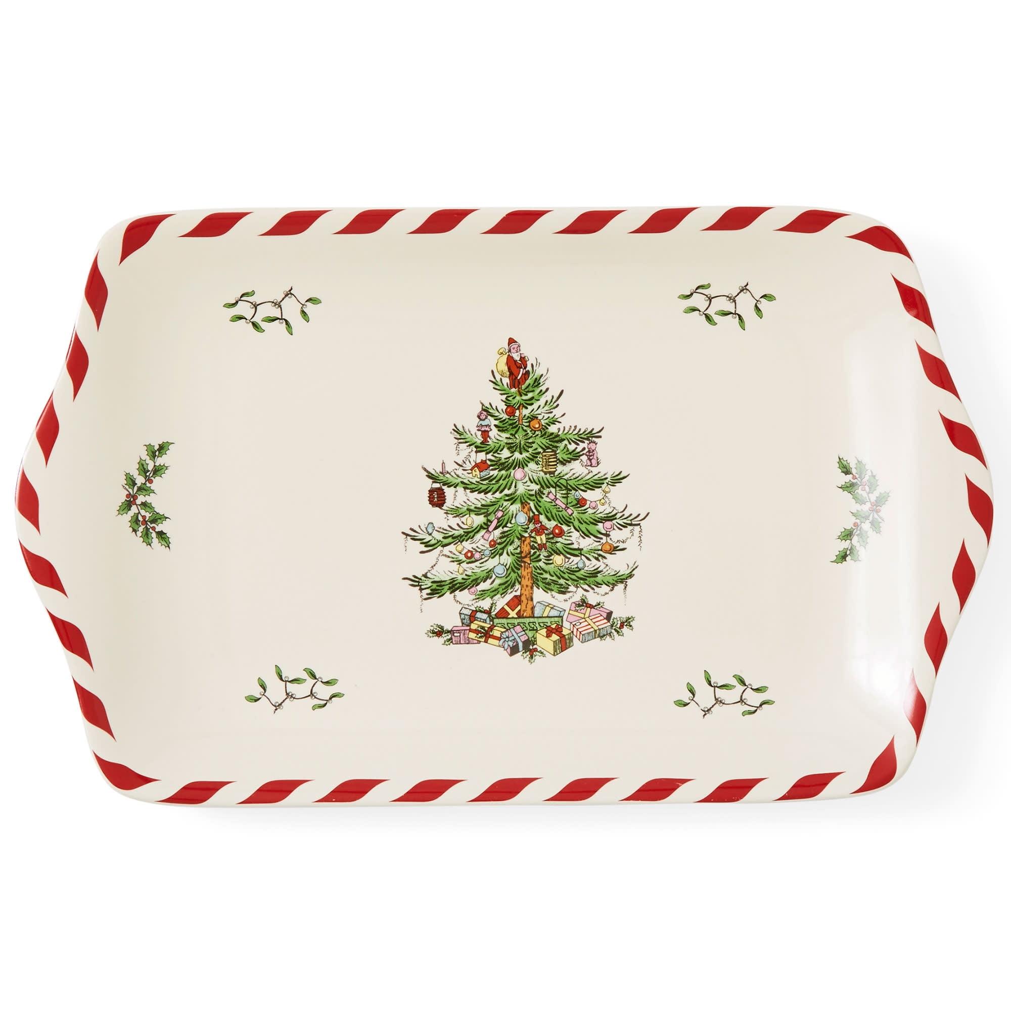 Spode Christmas Tree Peppermint Dessert Tray