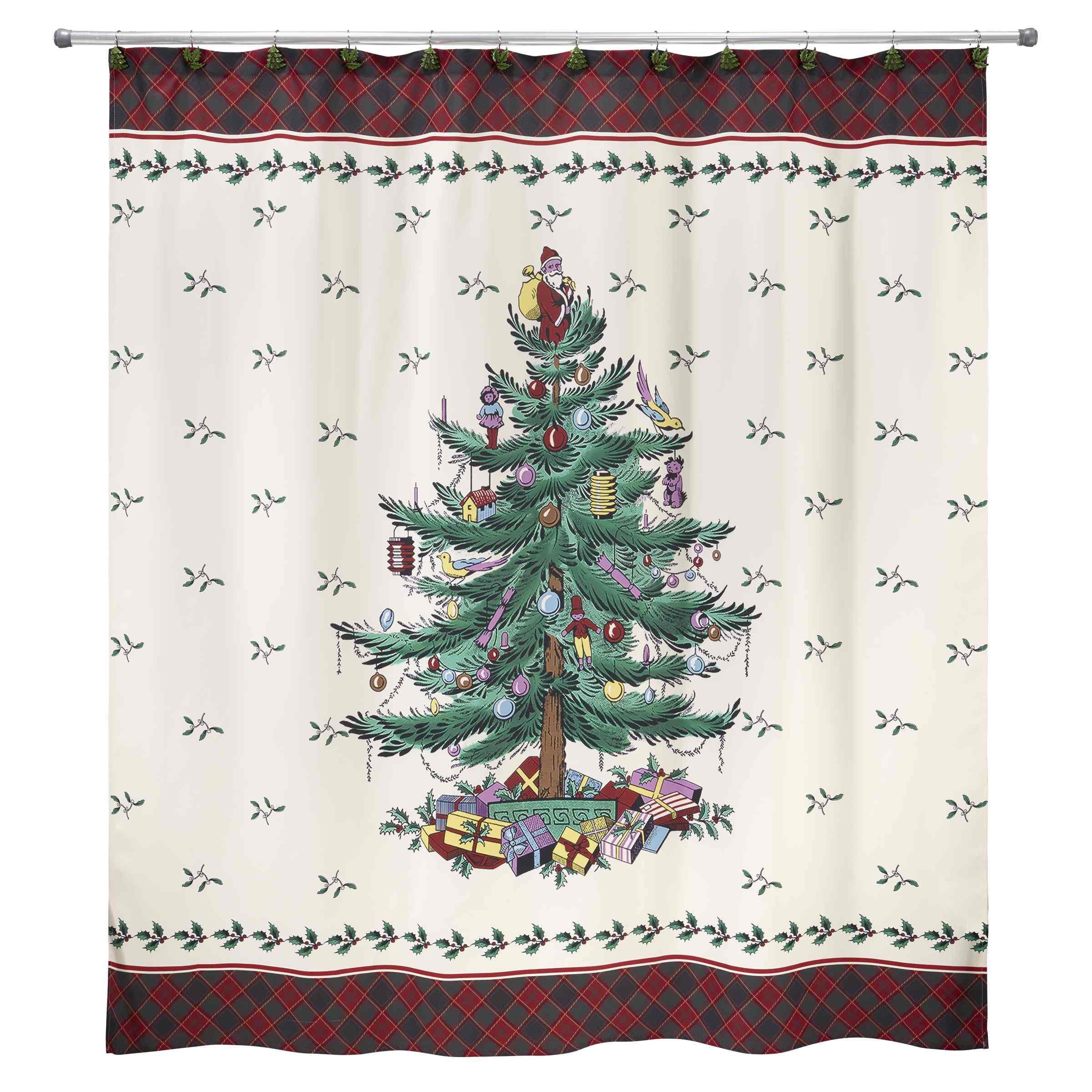 Spode® Christmas Tree Tartan Shower Curtain
