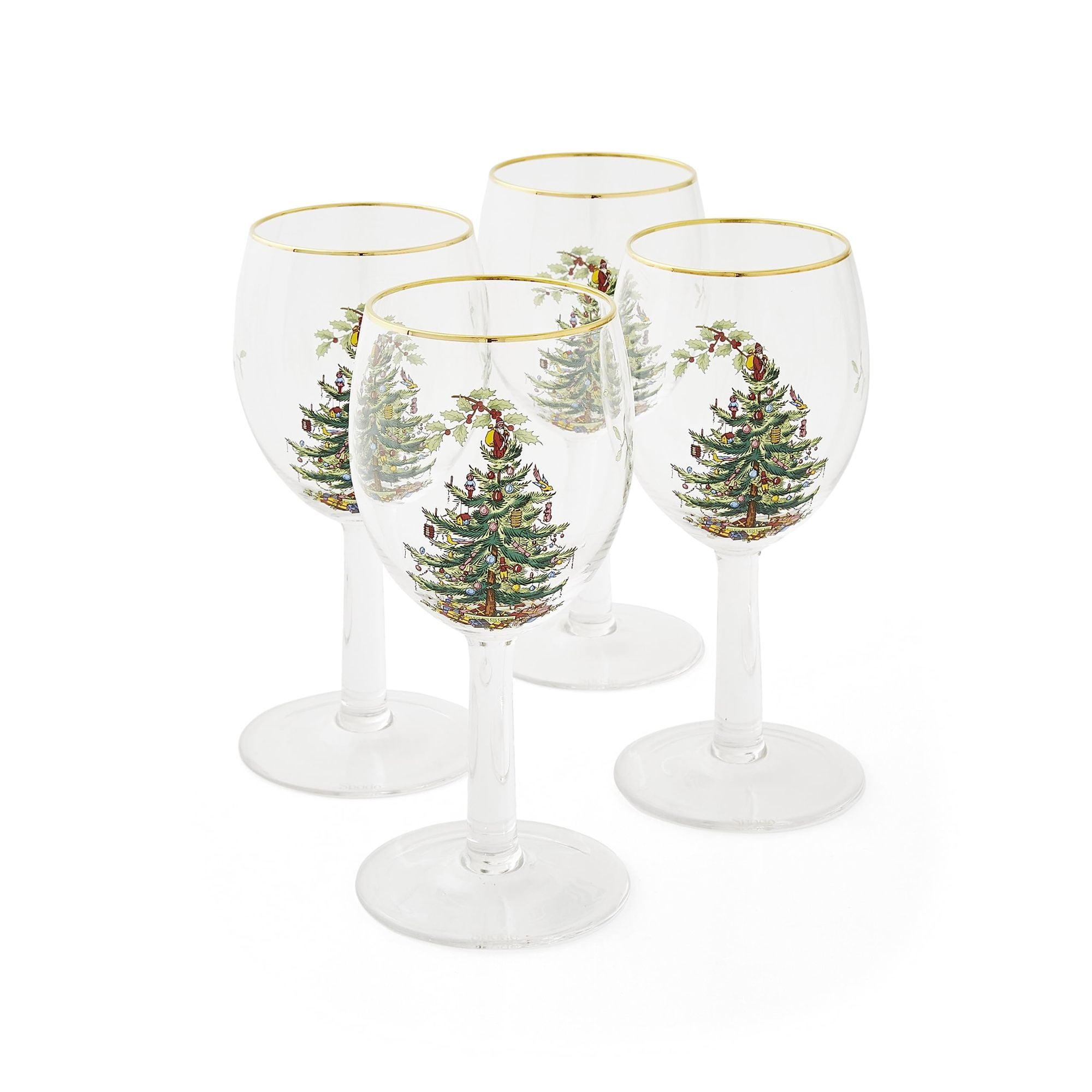 Spode Christmas Tree Wine Glasses