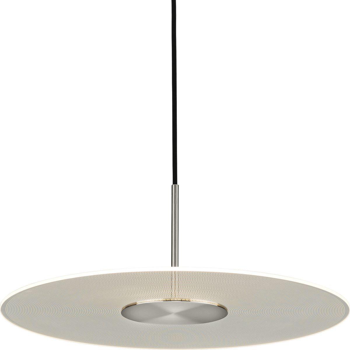 Progress Lighting Spoke Collection 1-Light LED Brushed Nickel Modern Hanging Pendant Light with Integrated Shade