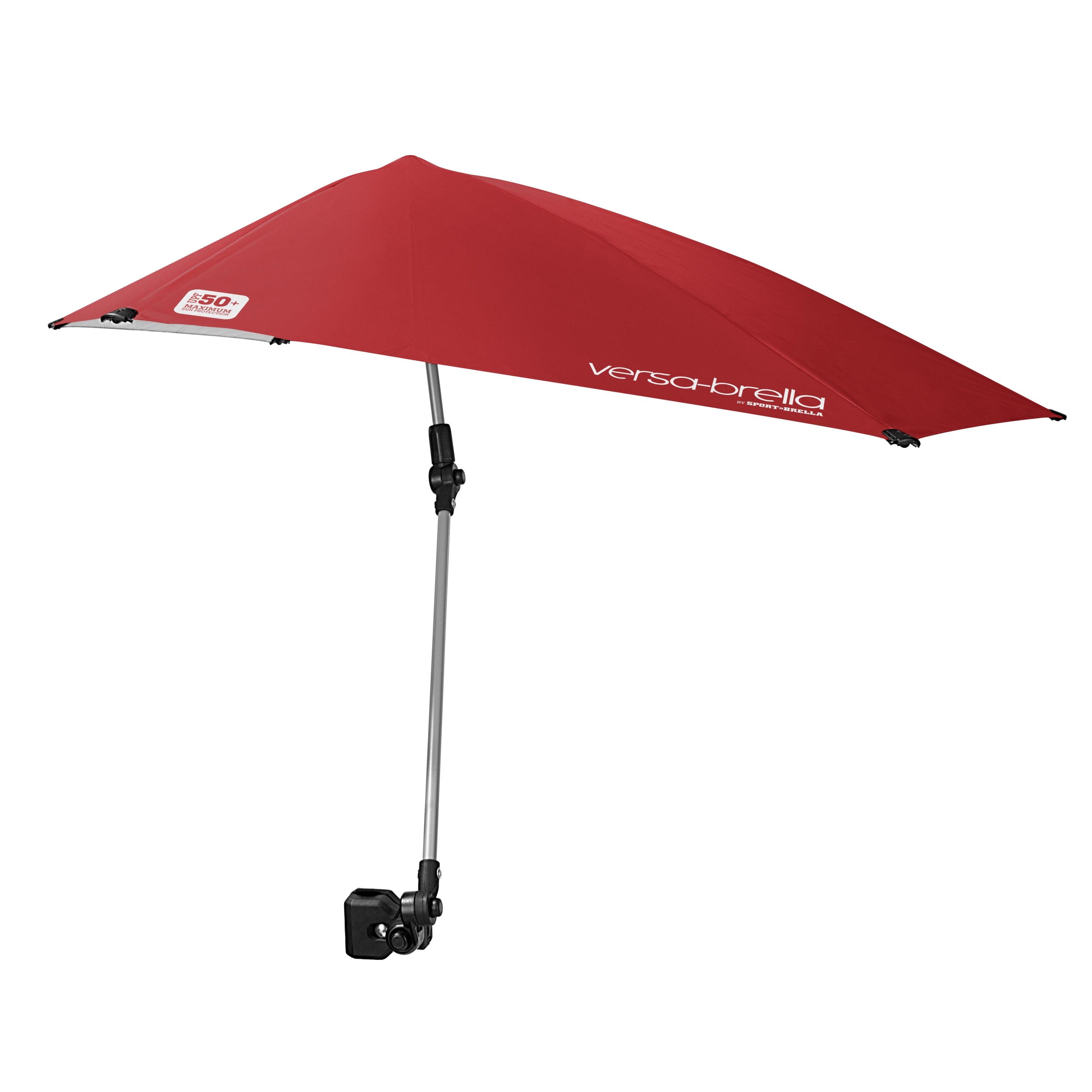 Firebrick Red Adjustable Beach Umbrella with Universal Clip