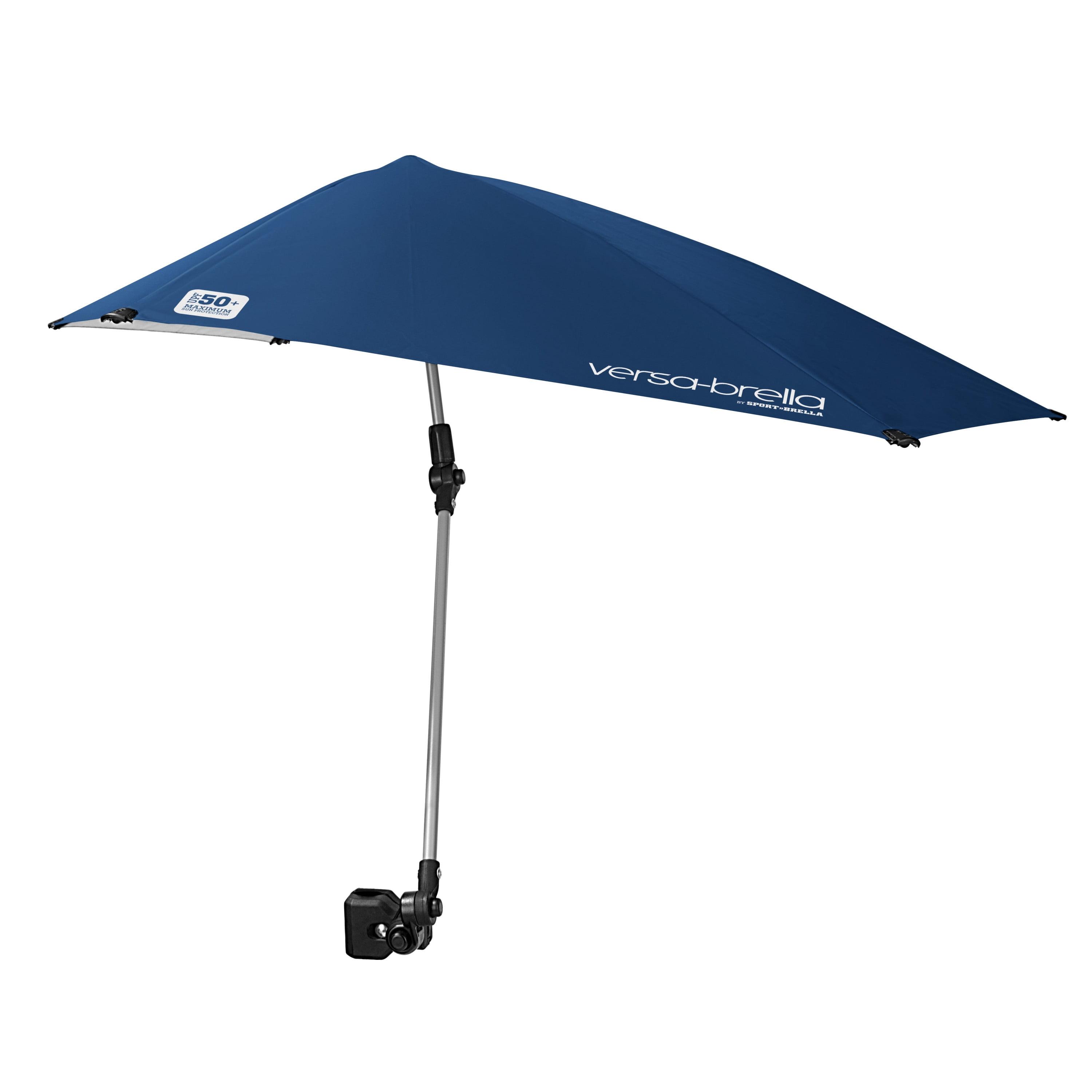 Midnight Blue Adjustable Beach Umbrella with Universal Clamp