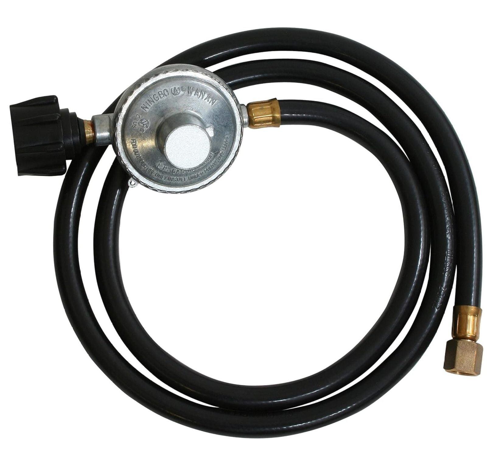 5-Foot Black LP Regulator Hose with Metal Connectors
