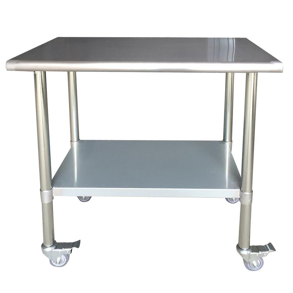 Stainless Steel 24" x 36" Work Table with Casters