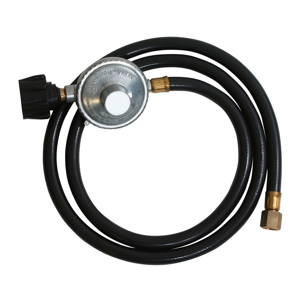 5-Foot Black LP Regulator Hose with Metal Connectors