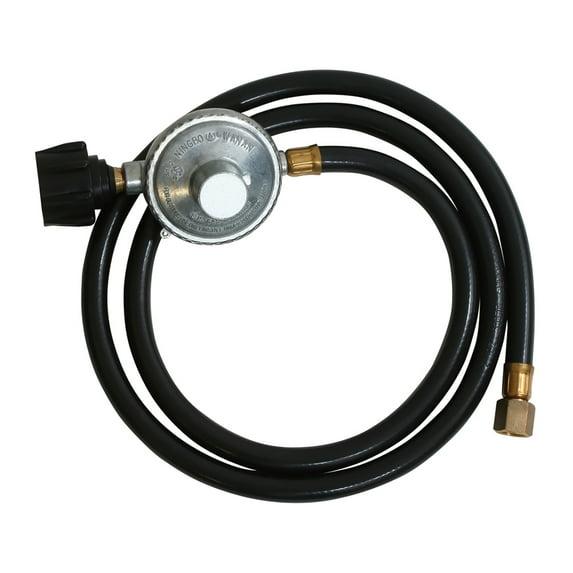 5-Foot Black LP Regulator Hose with Metal Connectors