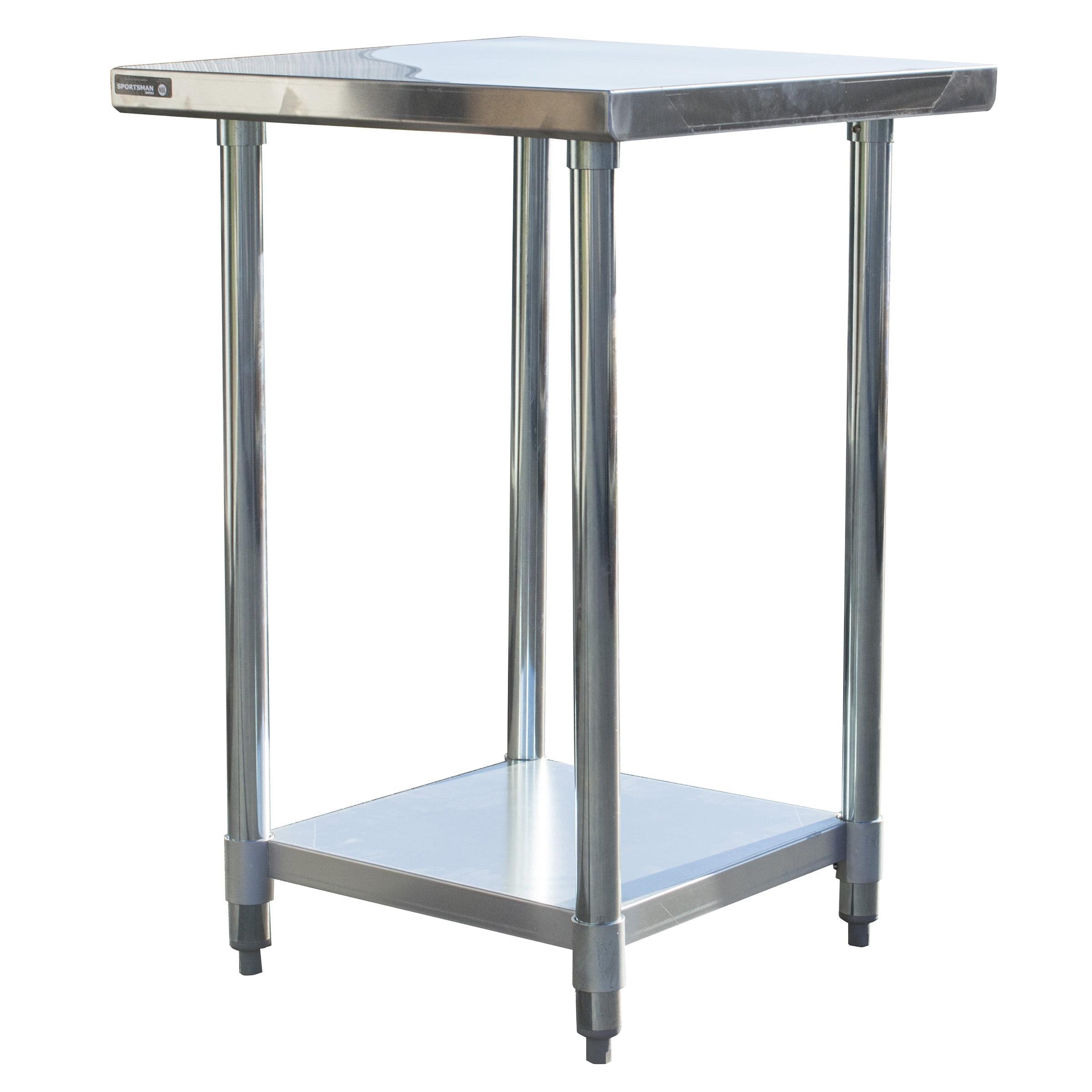 Stainless Steel 24 x 24 Inch Work Table with Shelf