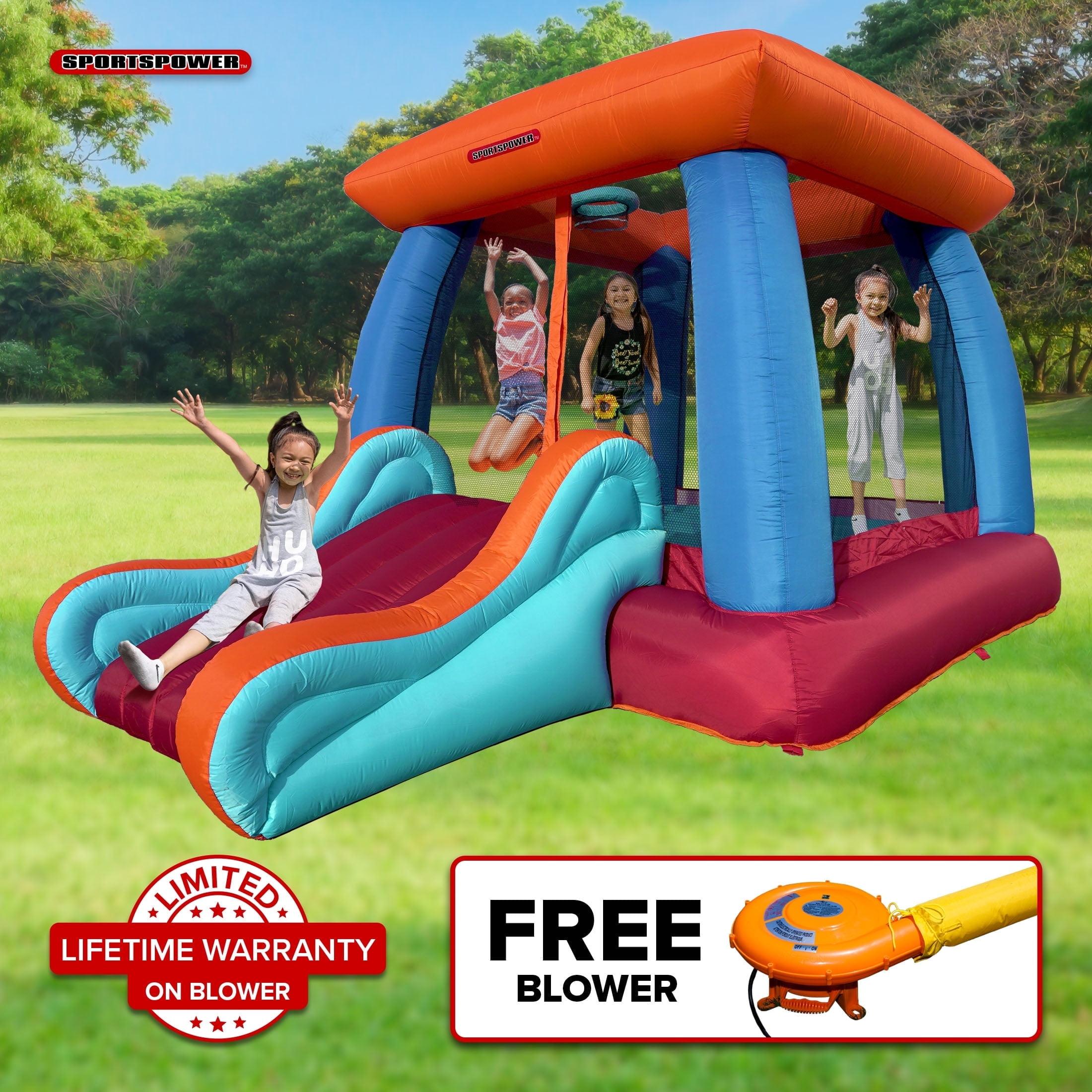 Sportspower 9' x 7.2 Bounce House with Slide & Lifetime Warranty on Heavy Duty Blower