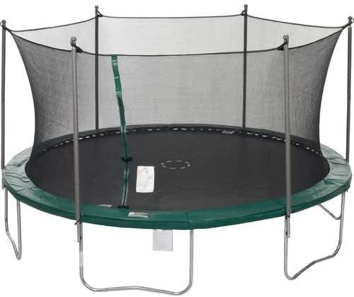 Sportspower 15-Foot Green Trampoline with Safety Enclosure