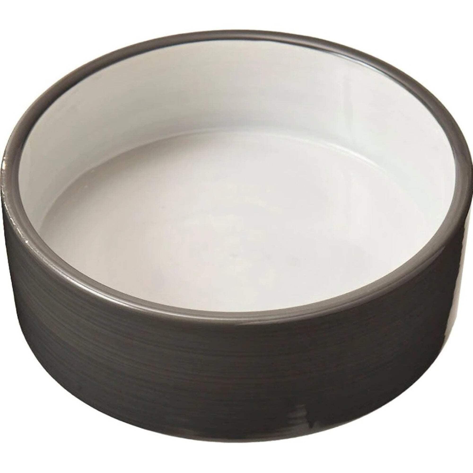 Spot 5-Inch Two-Tone Gray Ceramic Dog Dish