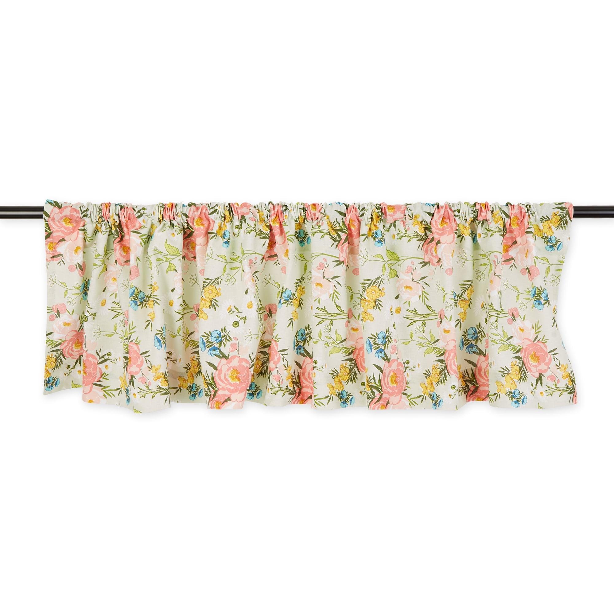 Spring Bouquet Floral Cotton Rod Pocket Window Valance 72x14