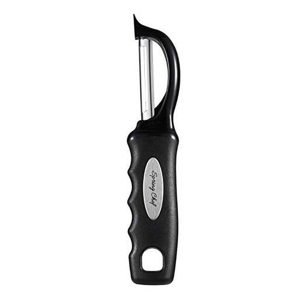 Ergonomic Black Rubber Handle Stainless Steel Vegetable Peeler