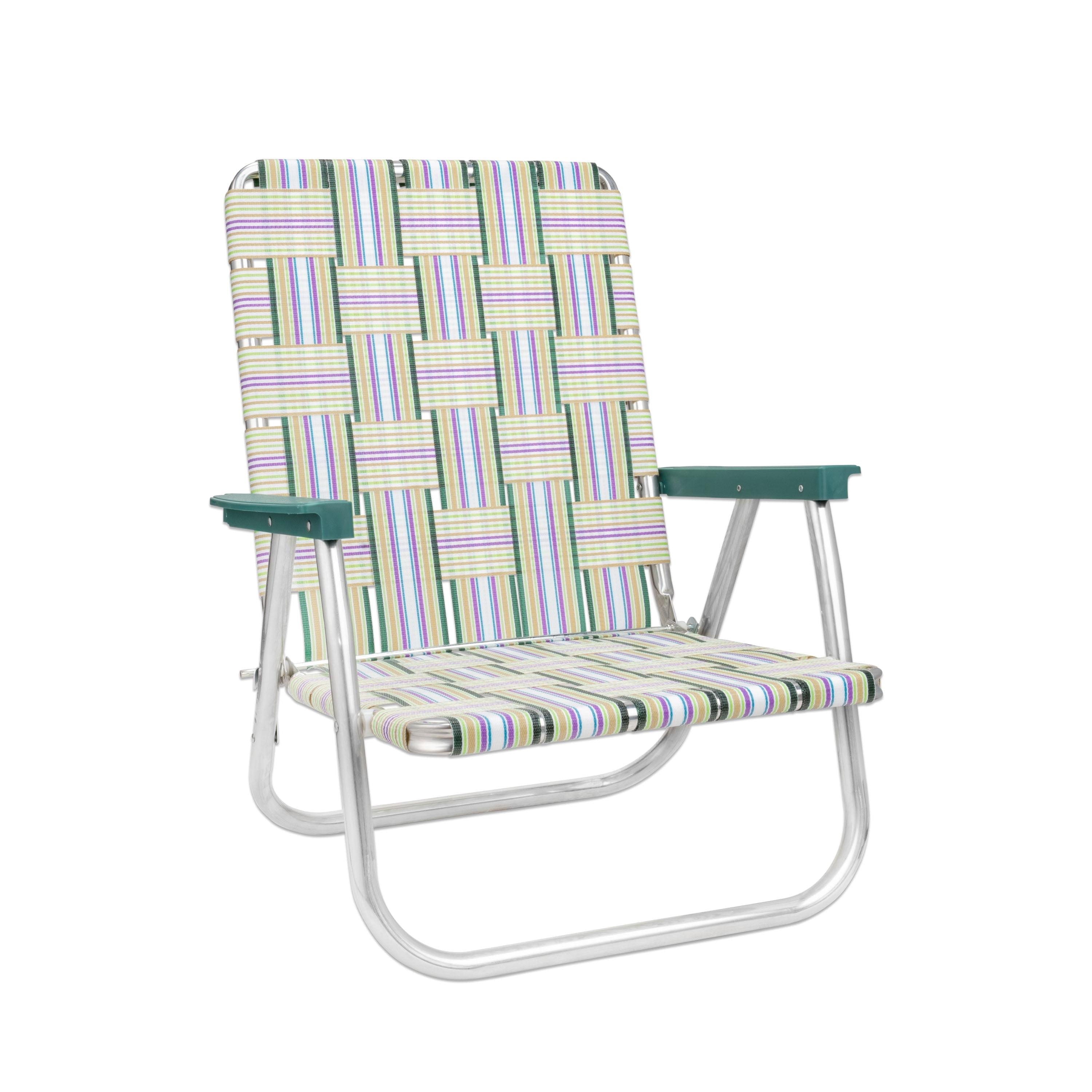 Lawn Chair USA Folding Aluminum Beach Webbed Chair (Spring Fling)