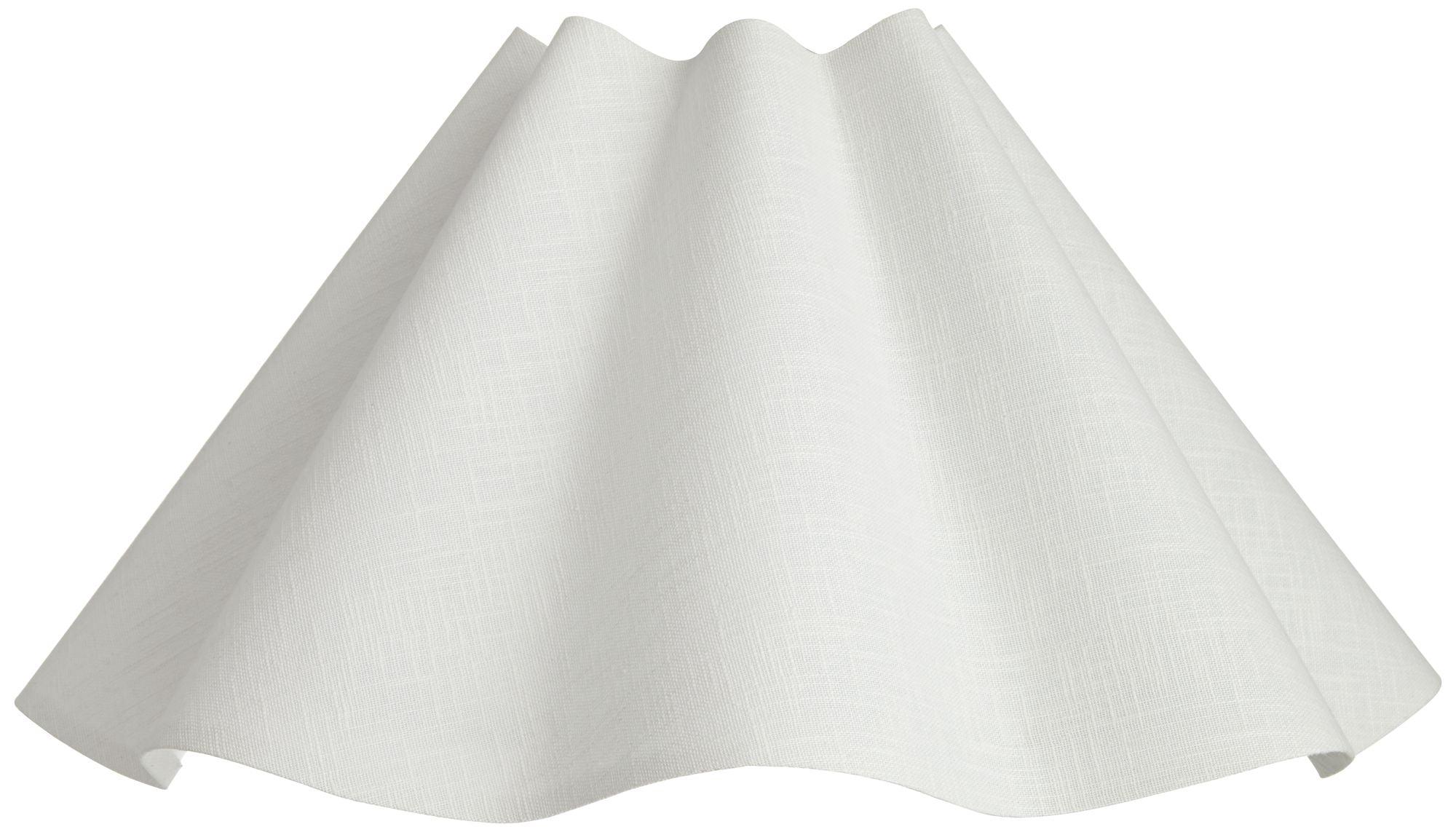 Springcrest 6" Top x 18" Bottom x 10" High x 10" Slant Lamp Shade Replacement Large White Wave Empire Modern Linen Fabric Spider Harp Finial