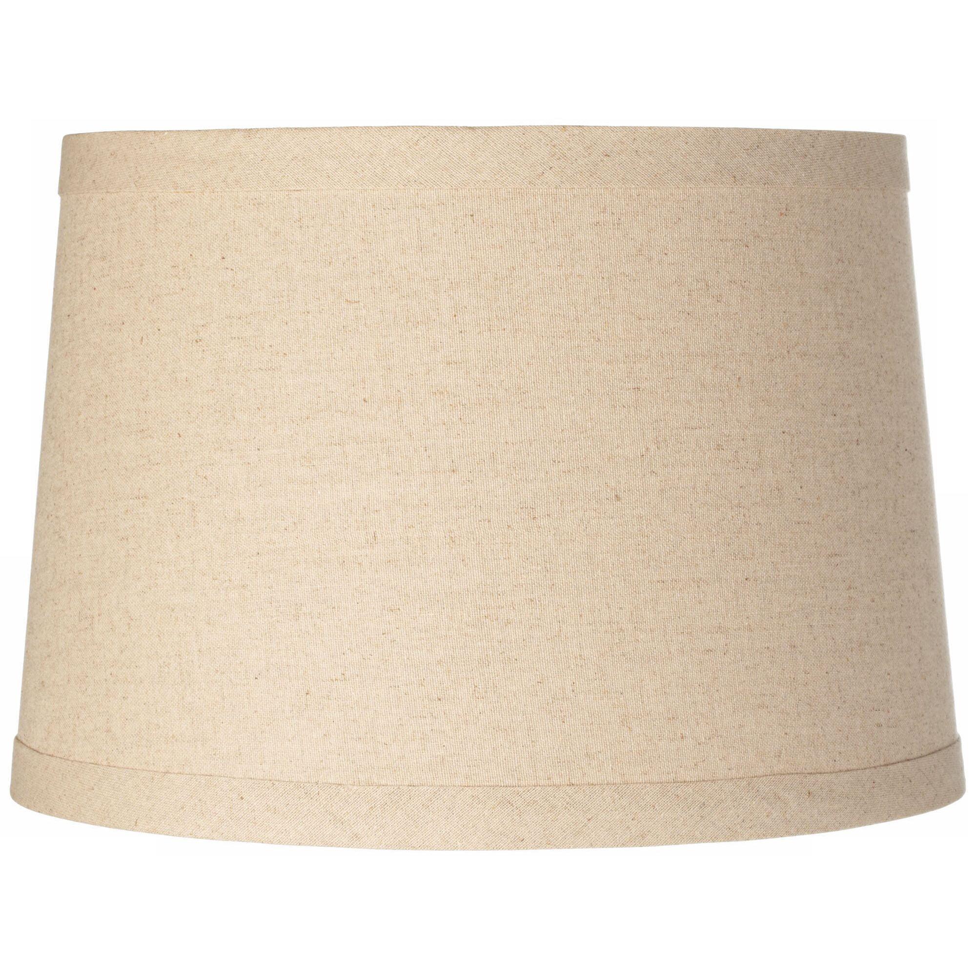 Natural Burlap Medium Drum Lamp Shade with Chrome Spider Fitting