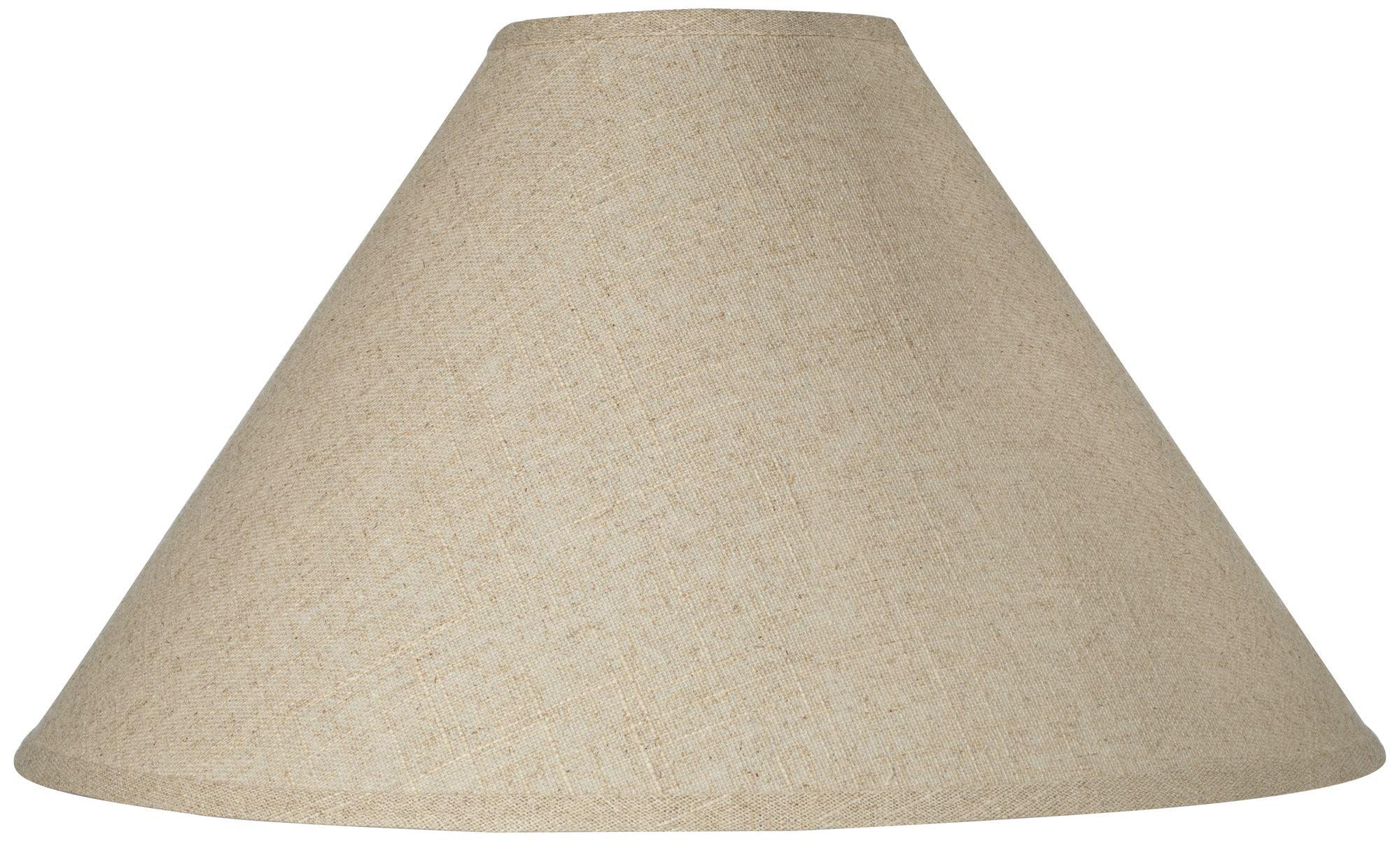 Springcrest Empire Lamp Shade Fine Burlap Large 6" Top x 21" Bottom x 13.5" High Spider Fitting with Replacement Harp and Finial