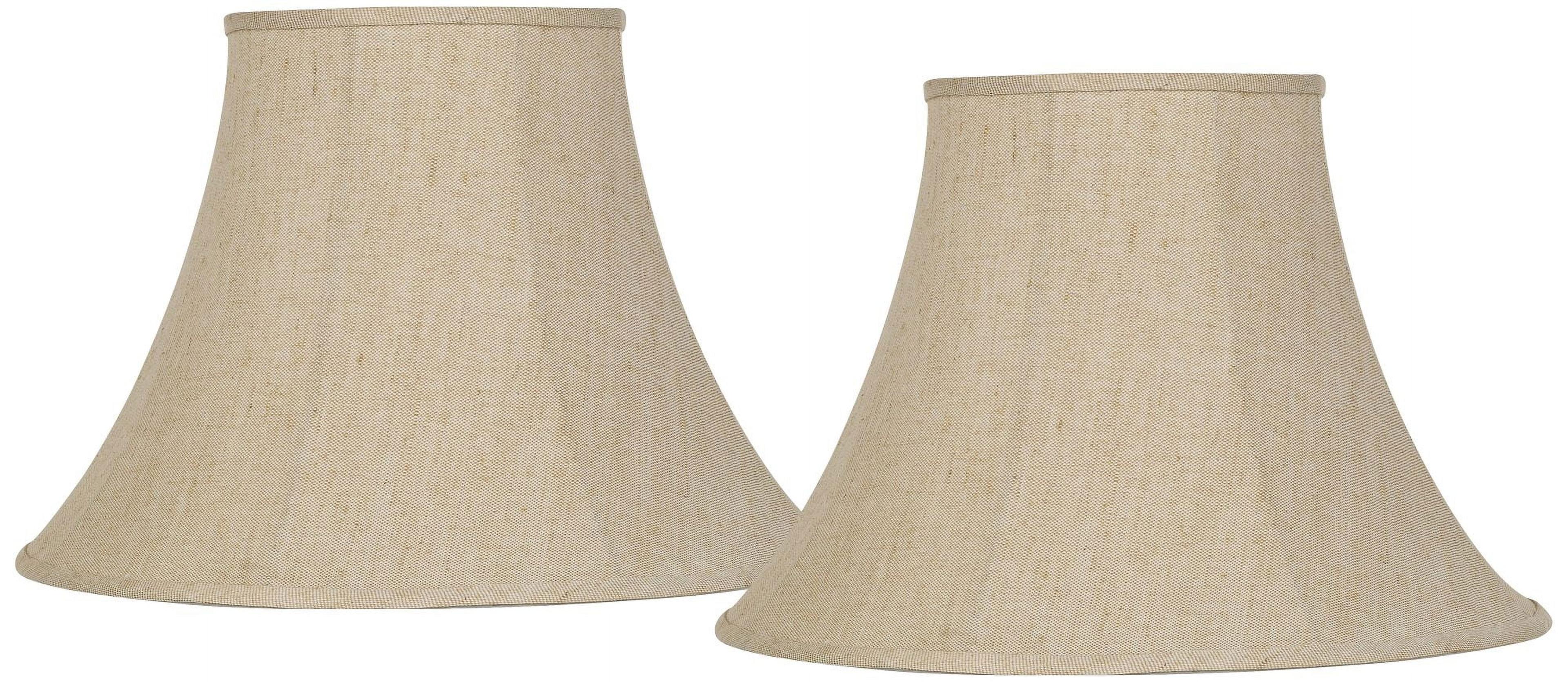 Springcrest Set of 2 Bell Lamp Shades Beige Large 9" Top x 19" Bottom x 12.5" High Spider with Replacement Harp and Finial Fitting