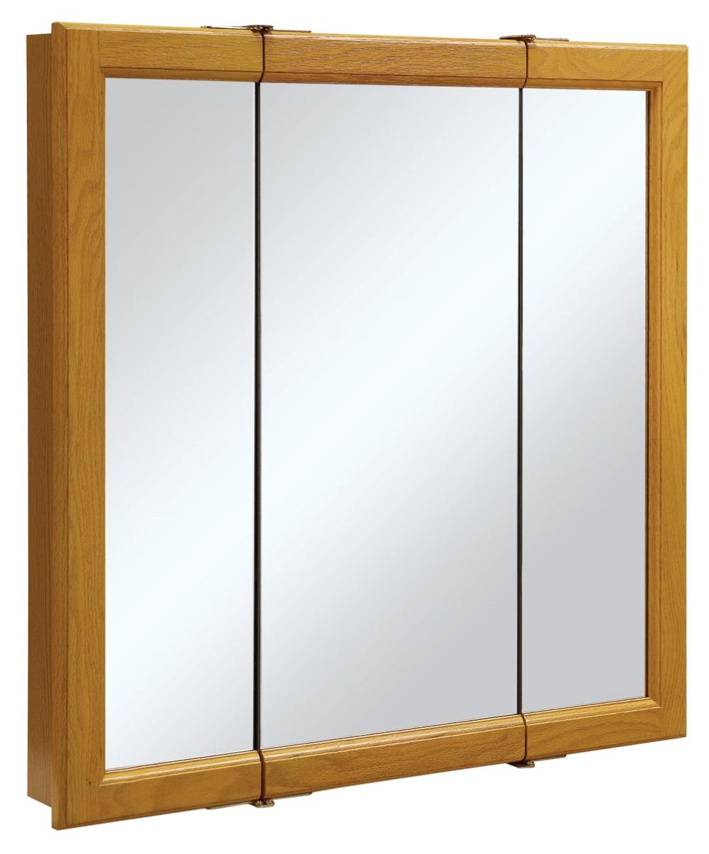 Claremont Triple Mirrored 30" Honey Oak Medicine Cabinet