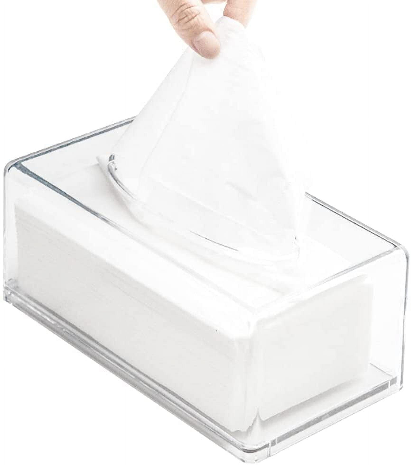 Square Clear Acrylic Tissue Box, Box Covers Rectangular, Bathroom Facial Napkin Box Holders, Table Clear Dryer Sheet Dispenser for Bathroom, Kitchen and Cars Transparent Rectangular