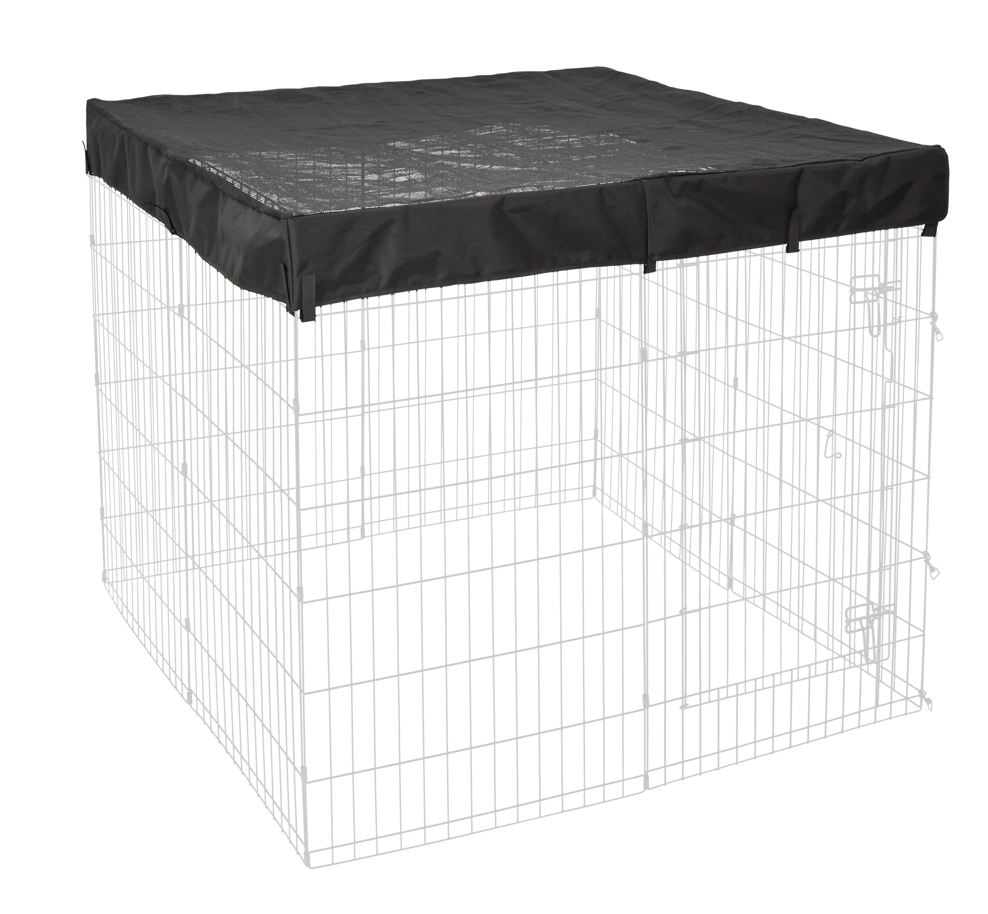 Black Square Fabric Mesh Top for Pet Exercise Pen