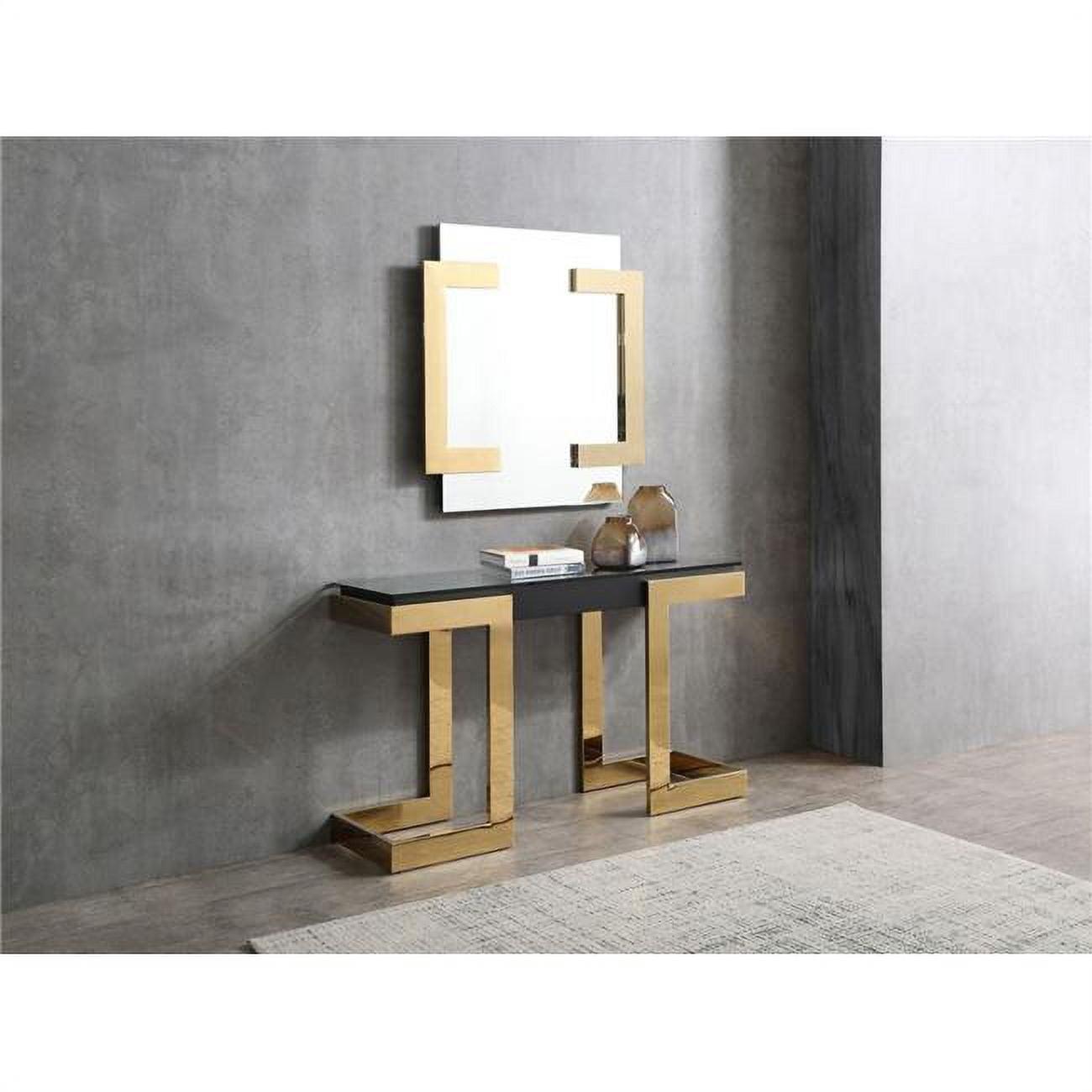 Sumo 35'' Square Mirror with Polished Gold Stainless Steel Frame