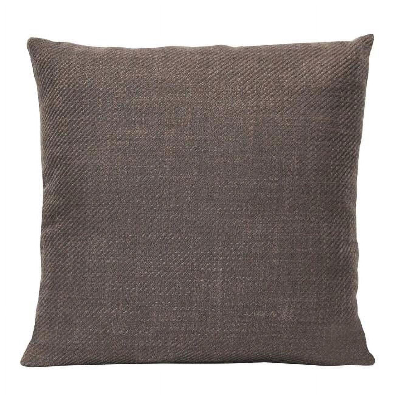 Elegant Mocha Tweed 18" Square Textured Throw Pillow