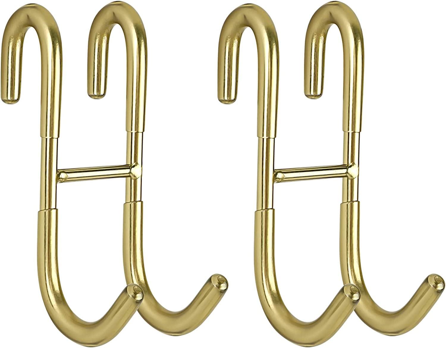 Gold Shower Door Hooks (2-Pack), Bathroom Hooks for Towel, Shower Door, Hanging Hooks, KZ-S-SHG-4 Gold