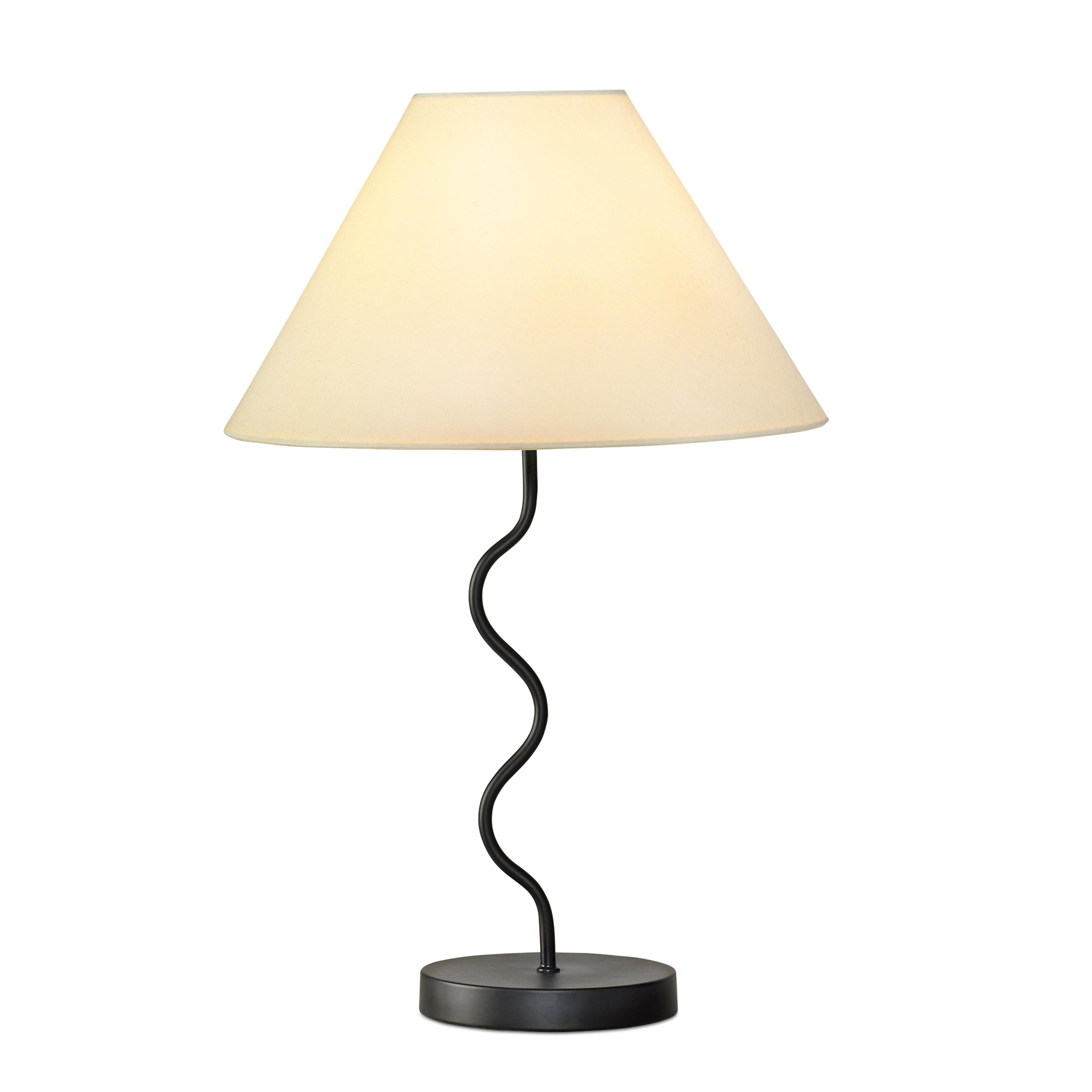 Squiggle 22" LED Table Lamp with Twisting Base and Ivory Empire Shade