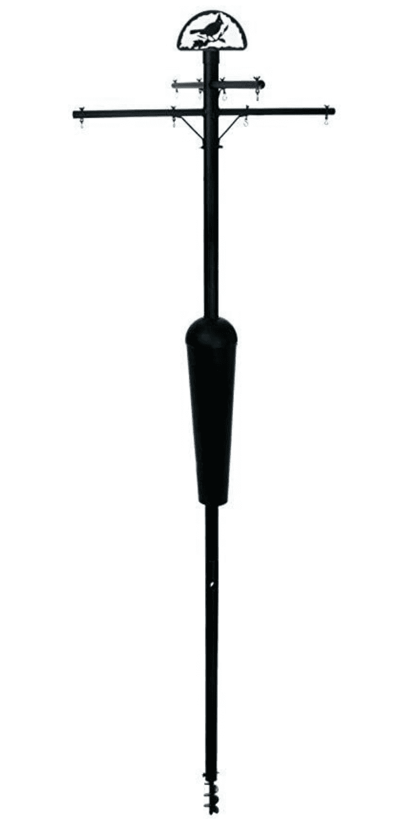 Squirrel Stopper Deluxe Squirrel Proof Pole System, 96 in Tall Wrap-Around Bird Feeder Baffle, Holds up to 8 Feeders, Black