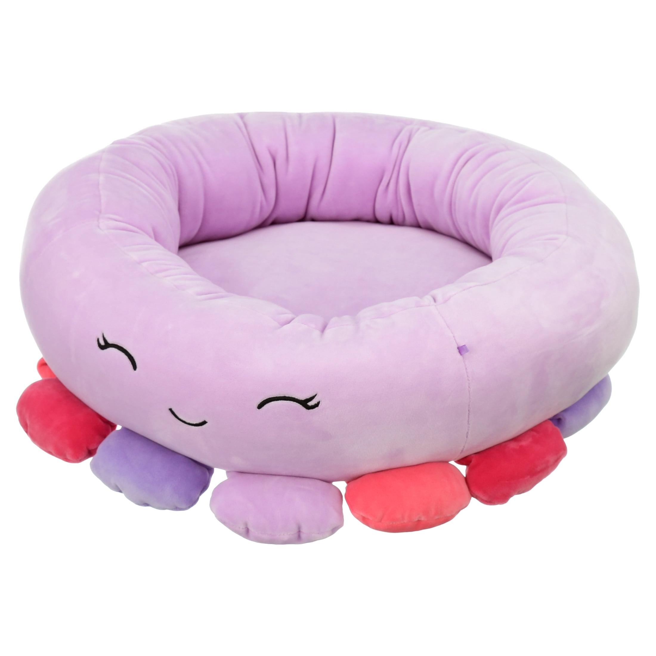 Squishmallows Beula The Octopus Cat and Dog Bolster Bed - Light Purple S