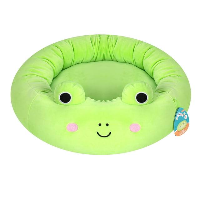 Squishmallows Wendy The Frog Cat and Dog Bolster Bed - Lime Green S