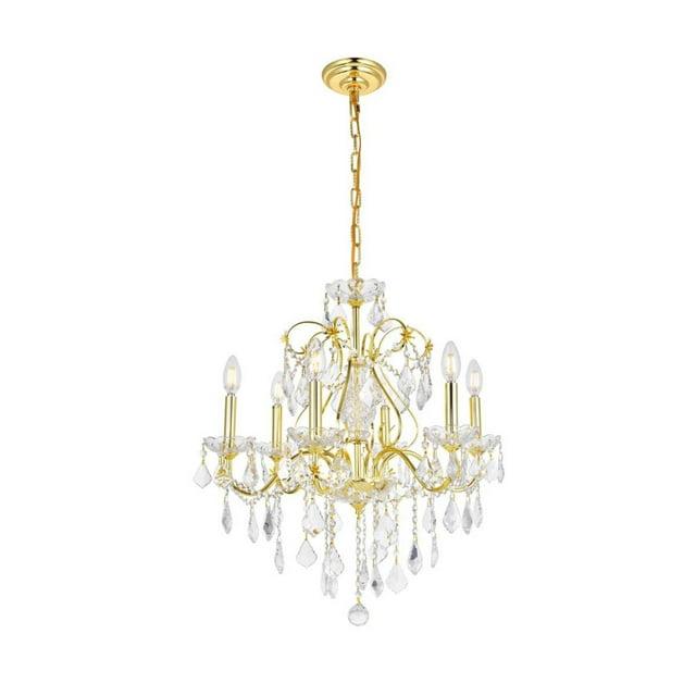 Elegant Lighting Kasey 1-Light Honey Gold Pendant with Elegant Canopy Mount