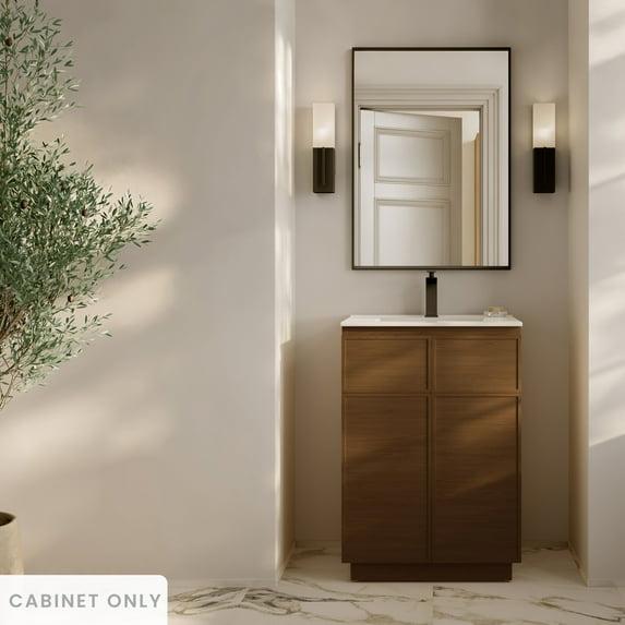 Swiss Madison St. Tropez 24" Freestanding Bathroom Vanity Cabinet Without Top In Natural Oak