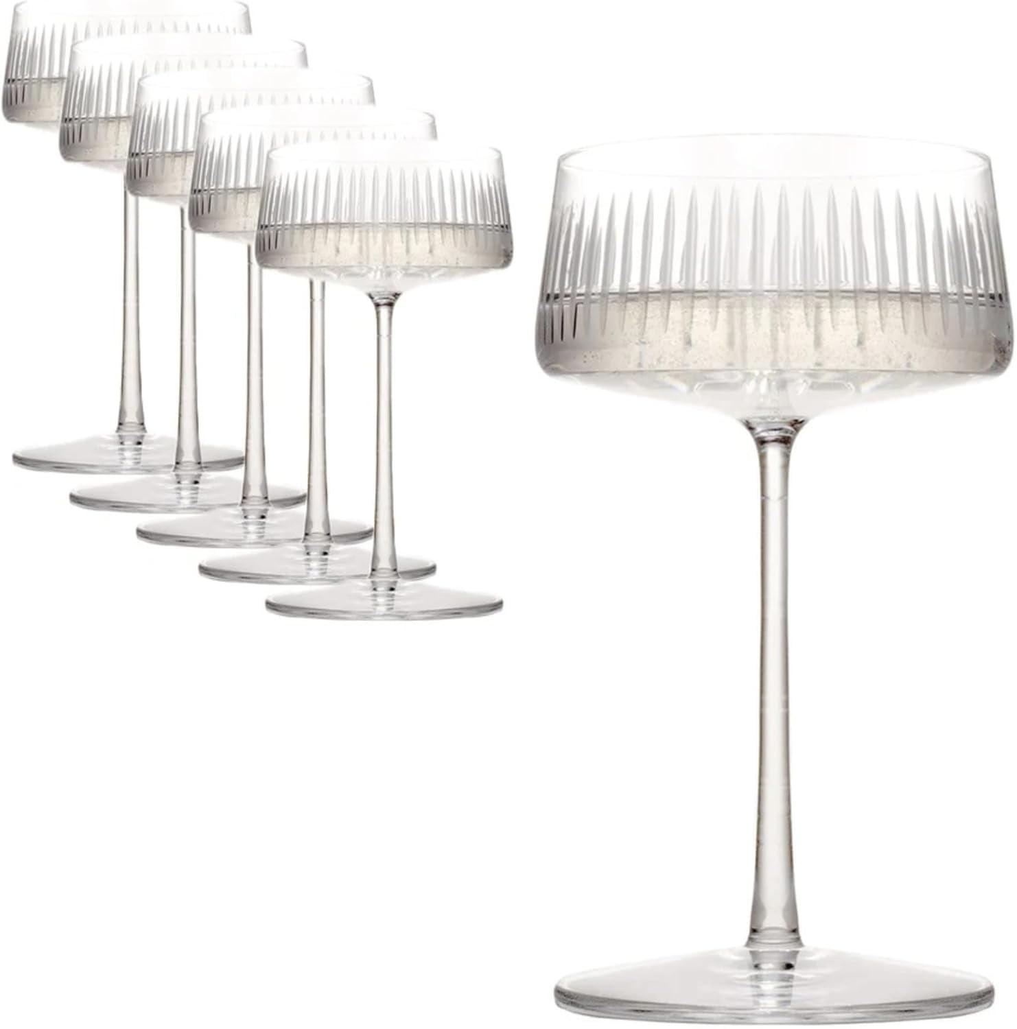 Stölzle Lausitz Soho 9.25 oz Champagne Coupe Glass - Set of 6, Dishwasher Safe Elegant Glassware for Celebrations & Cocktails - Ideal for Gifting & Entertaining for Home & Restaurant Use