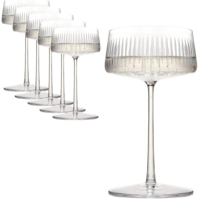 Stölzle Lausitz Soho 9.25 oz Champagne Coupe Glass - Set of 6, Dishwasher Safe Elegant Glassware for Celebrations & Cocktails - Ideal for Gifting & Entertaining for Home & Restaurant Use