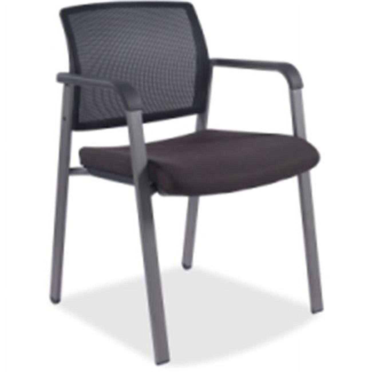 Black Mesh and Fabric Stackable Guest Chair