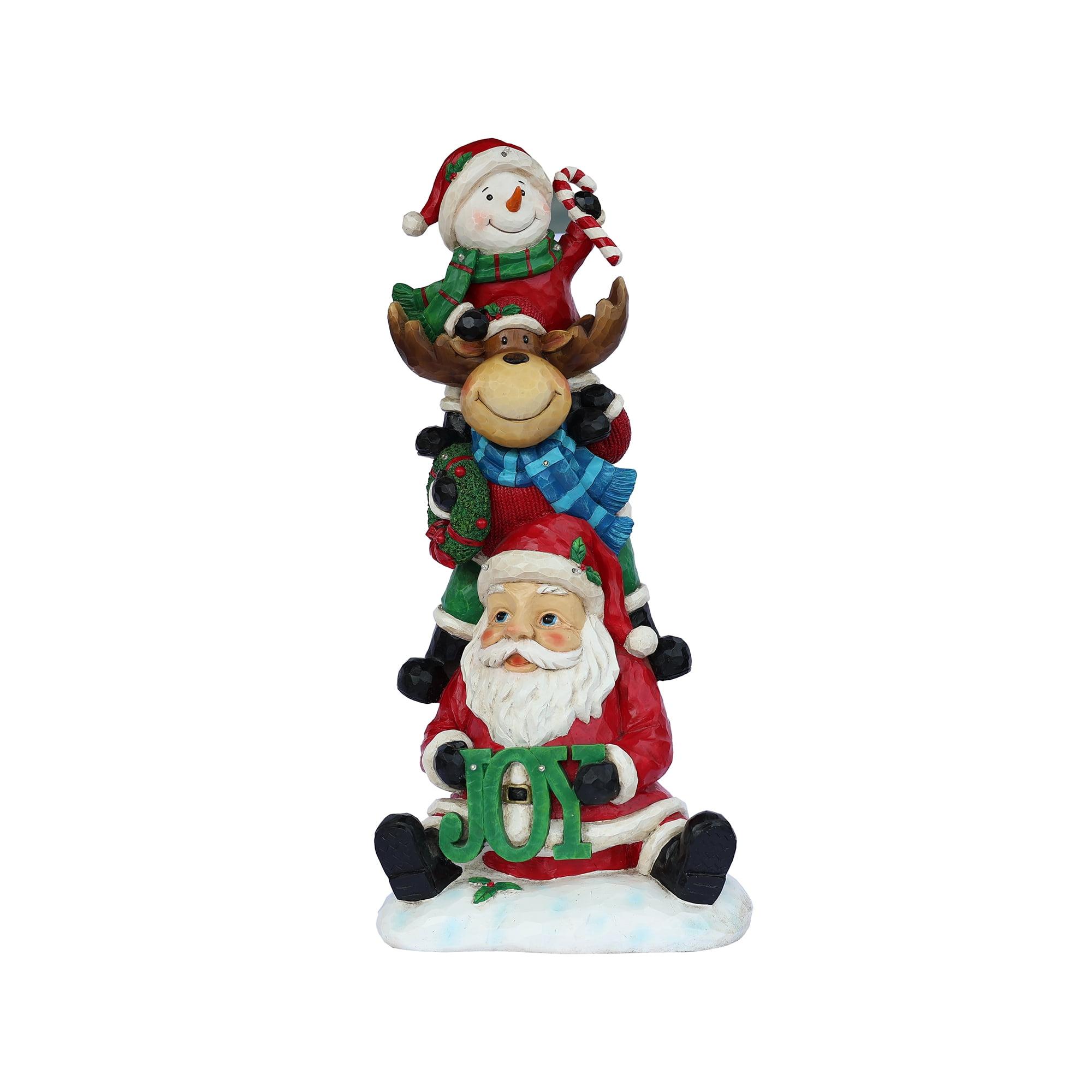 Stacking Snowman Elk Santa Christmas Decoration with LED Lights Battery Operated Indoor Use Only